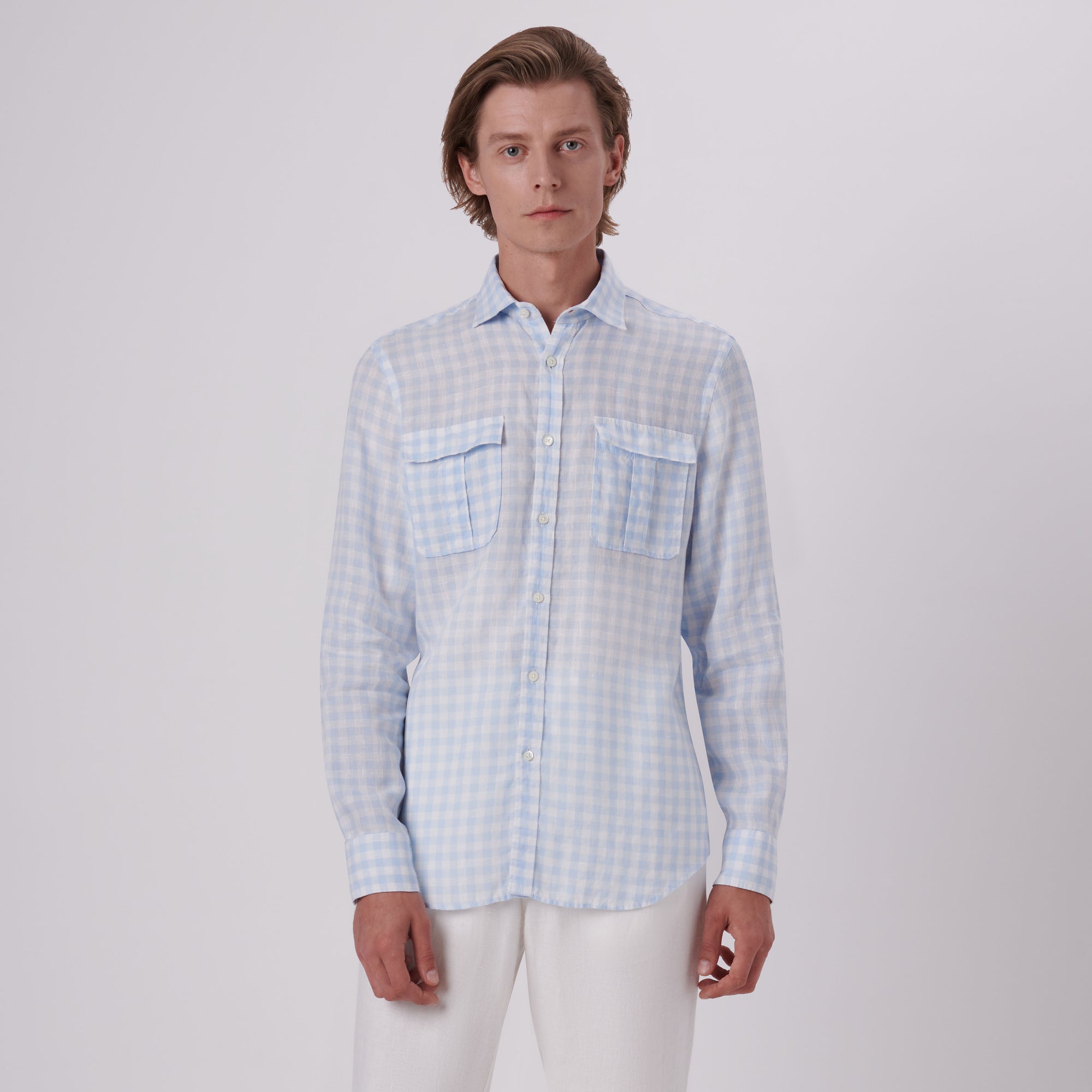 Julian Gingham Check Linen Shirt