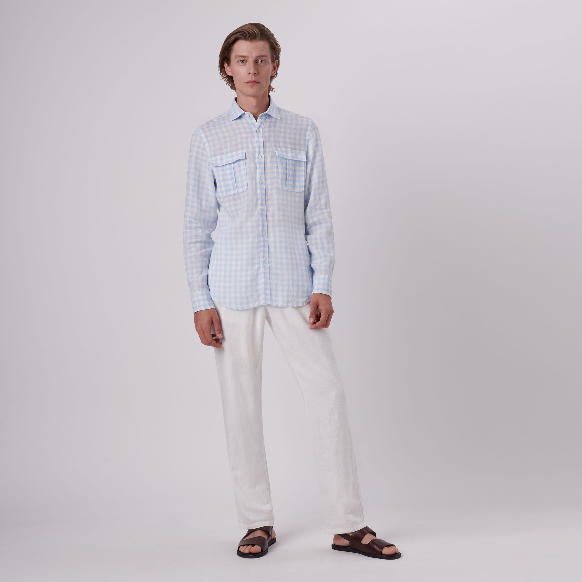 Julian Gingham Check Linen Shirt