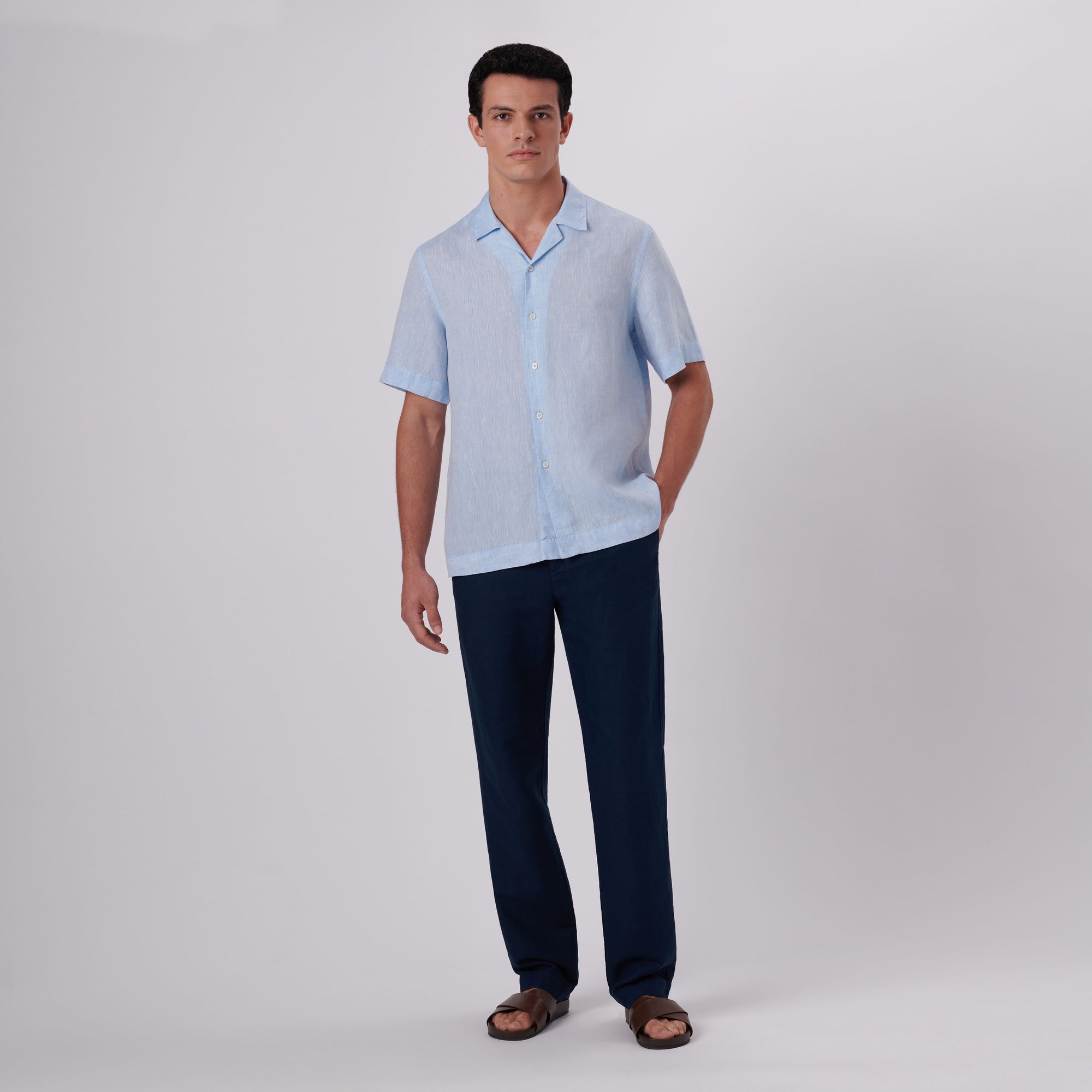 Jackson Solid Short Sleeve Linen Shirt
