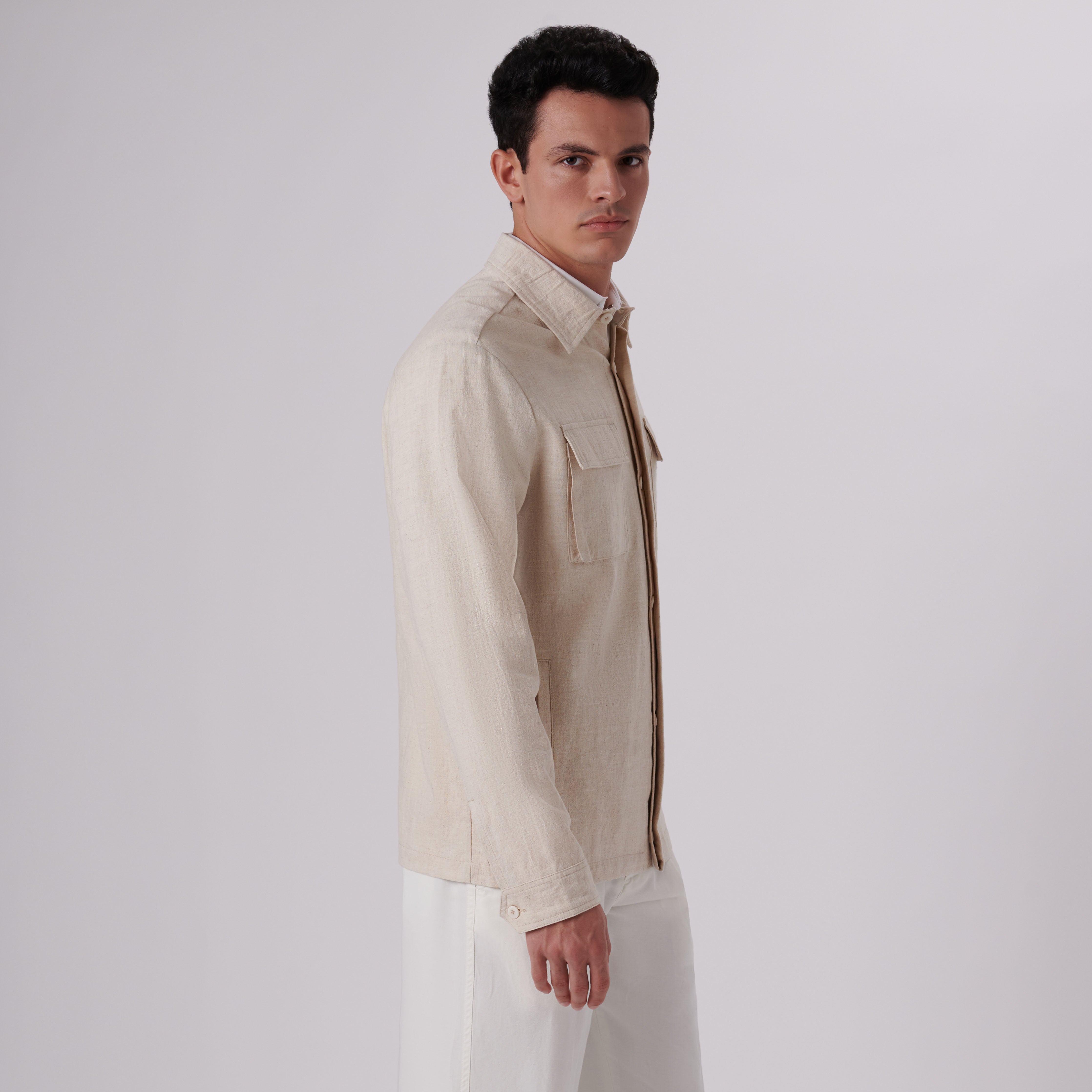 Linen Shirt Jacket – BUGATCHI