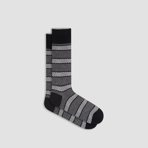 Checkerboard Stripe Mid-Calf Socks