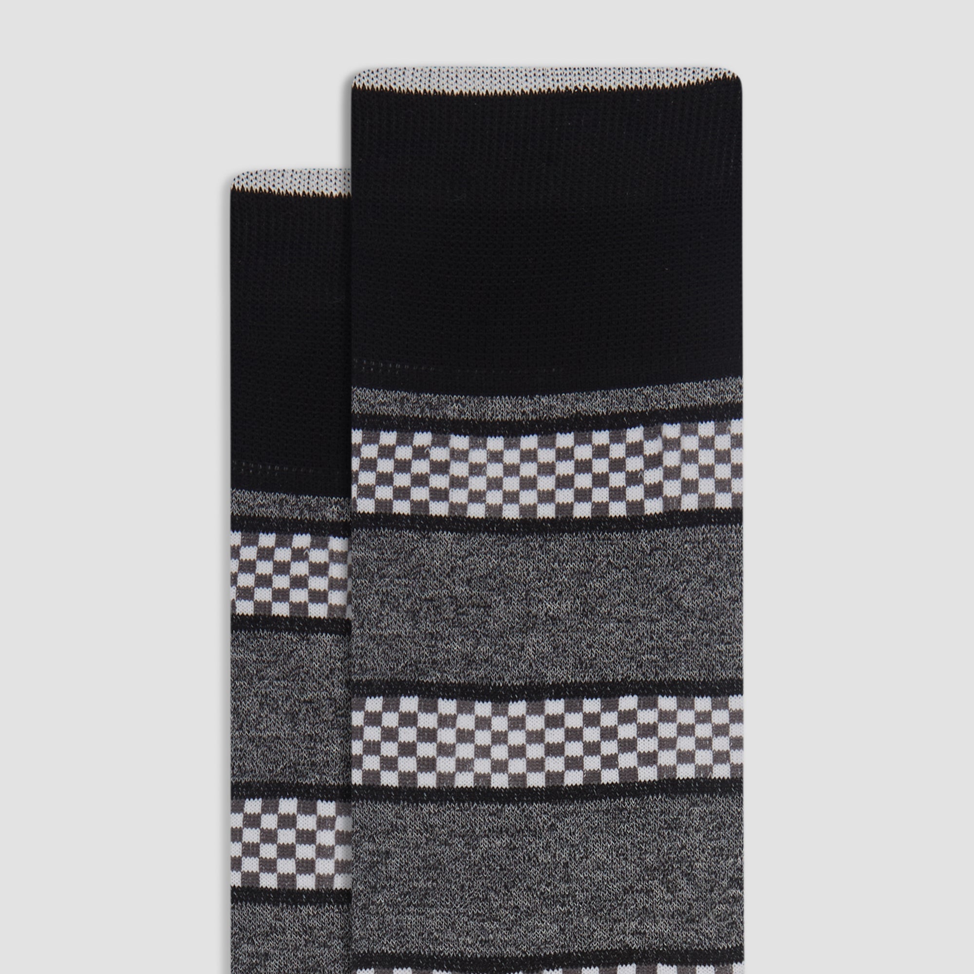 Checkerboard Stripe Mid-Calf Socks
