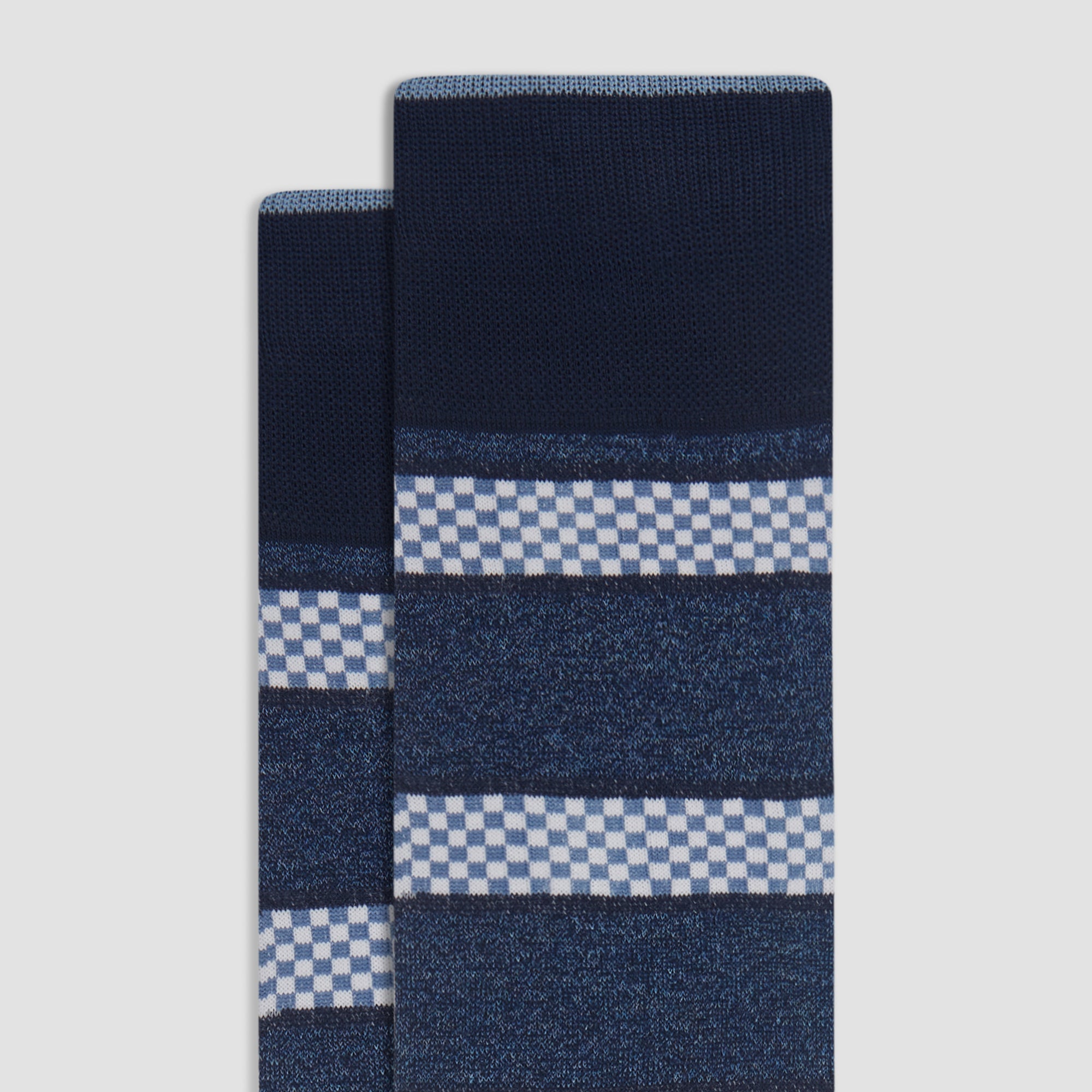 Checkerboard Stripe Mid-Calf Socks