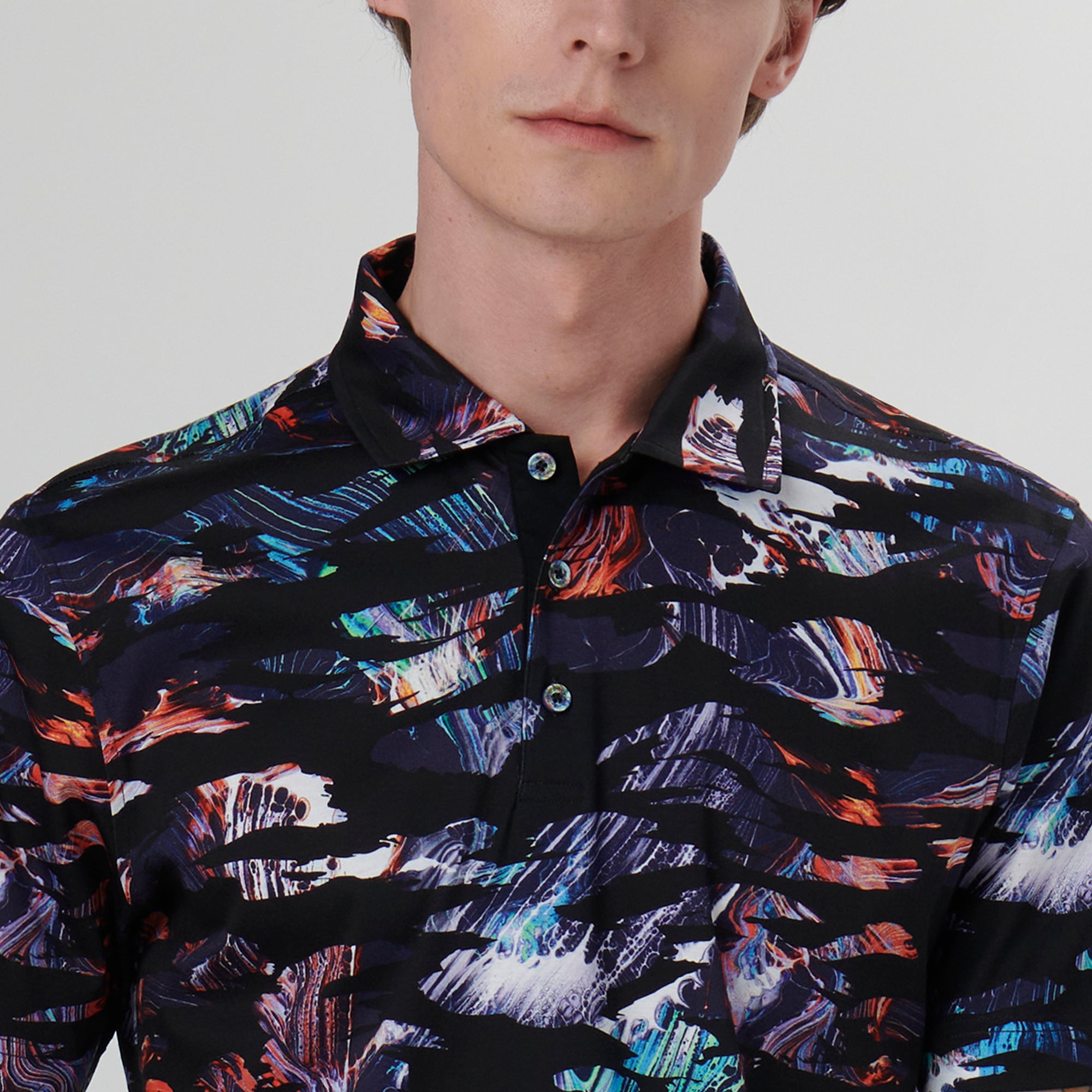 Hendrix Abstract Print Polo Shirt