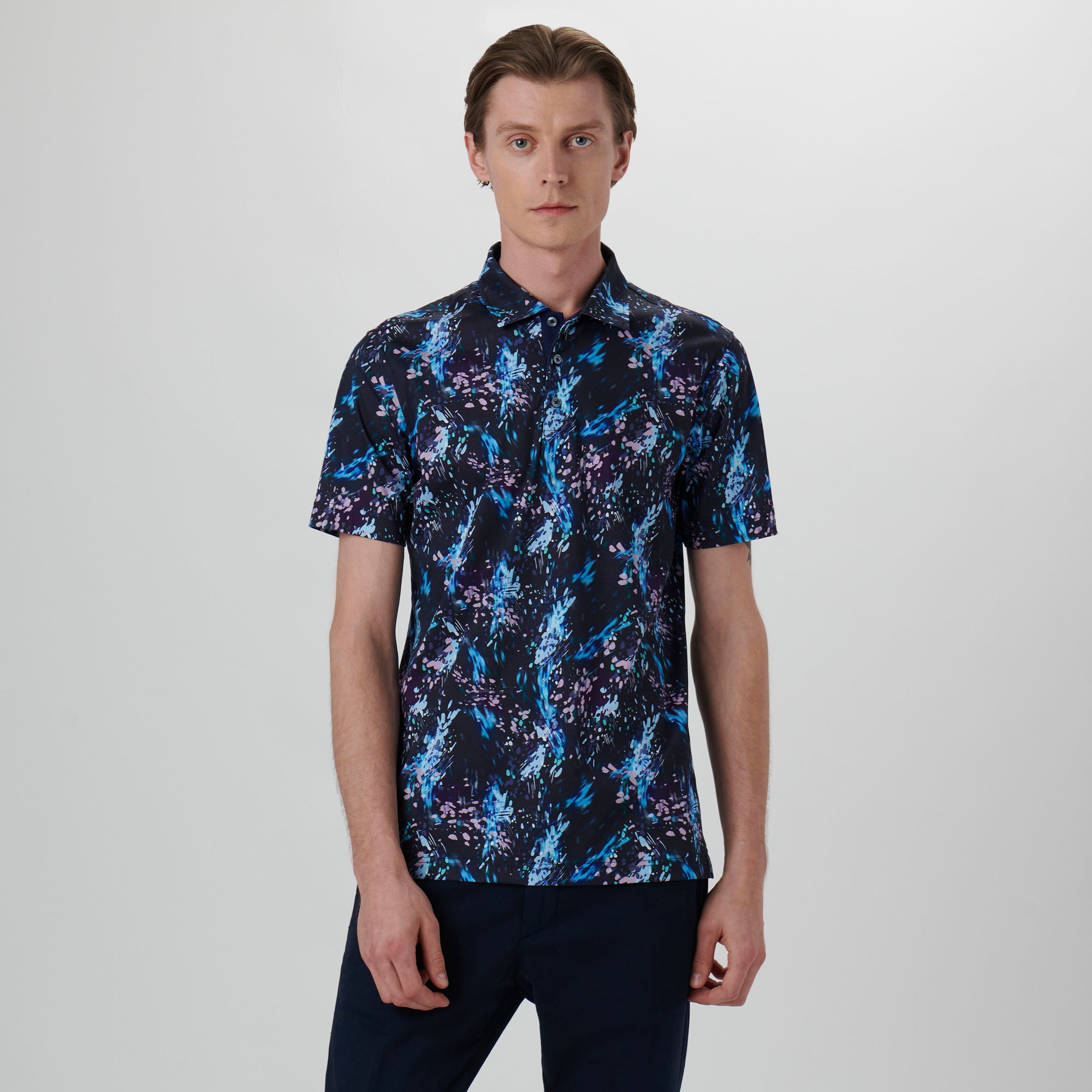 Hendrix Abstract Print Polo Shirt