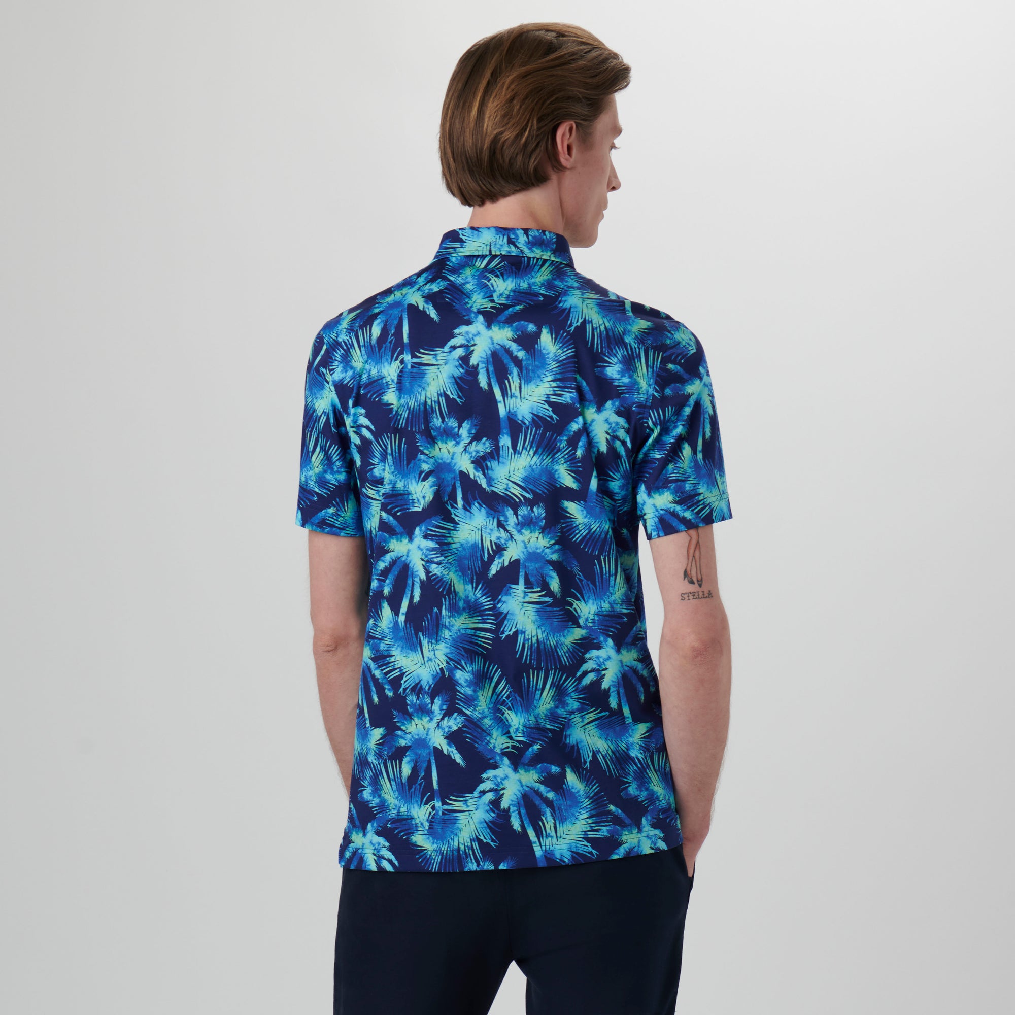 Hendrix Palm Tree Print Polo Shirt