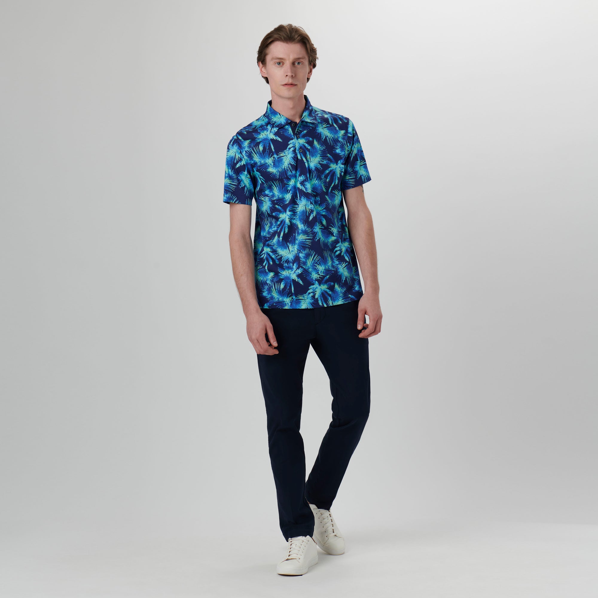 Hendrix Palm Tree Print Polo Shirt