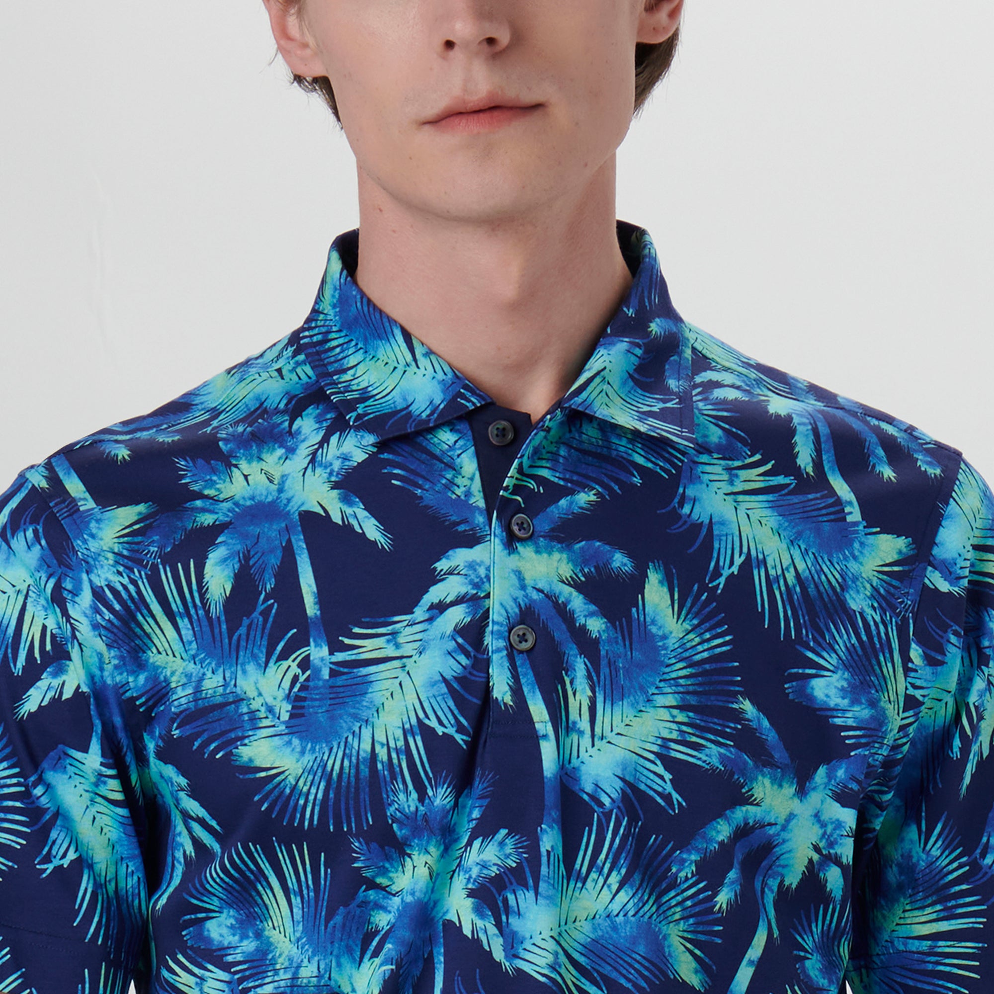 Hendrix Palm Tree Print Polo Shirt