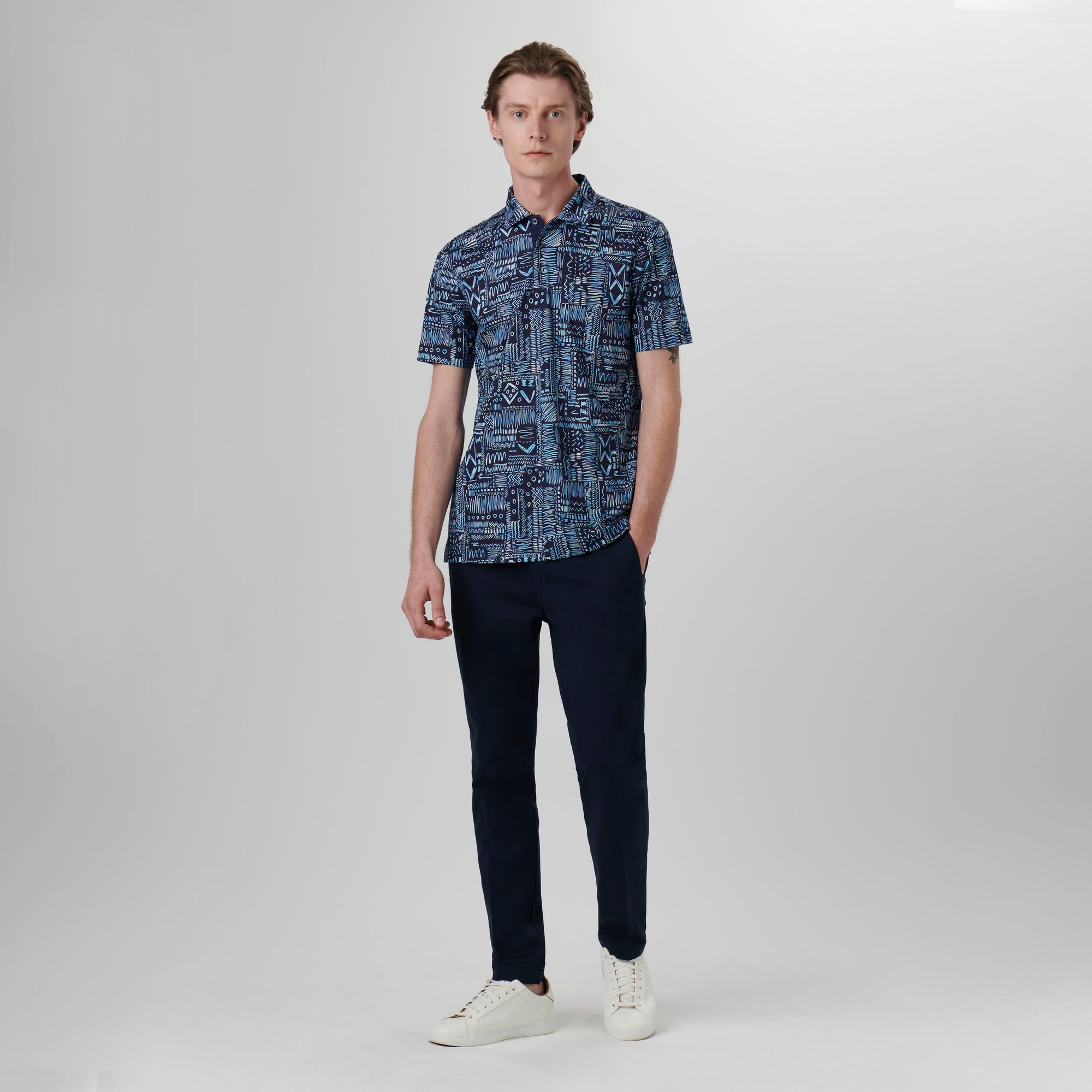 Hendrix Abstract Print Polo Shirt