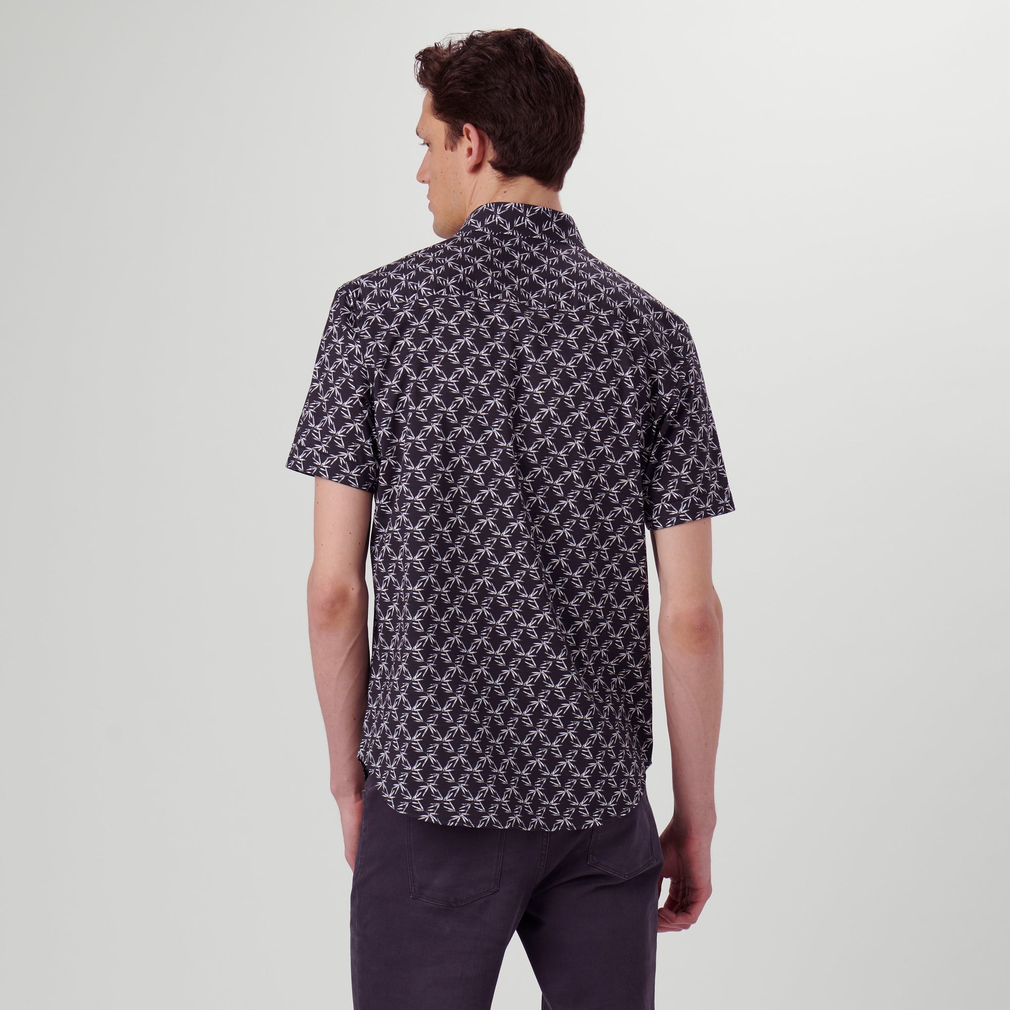 Miles Leaf Print OoohCotton Short Sleeve Shirt