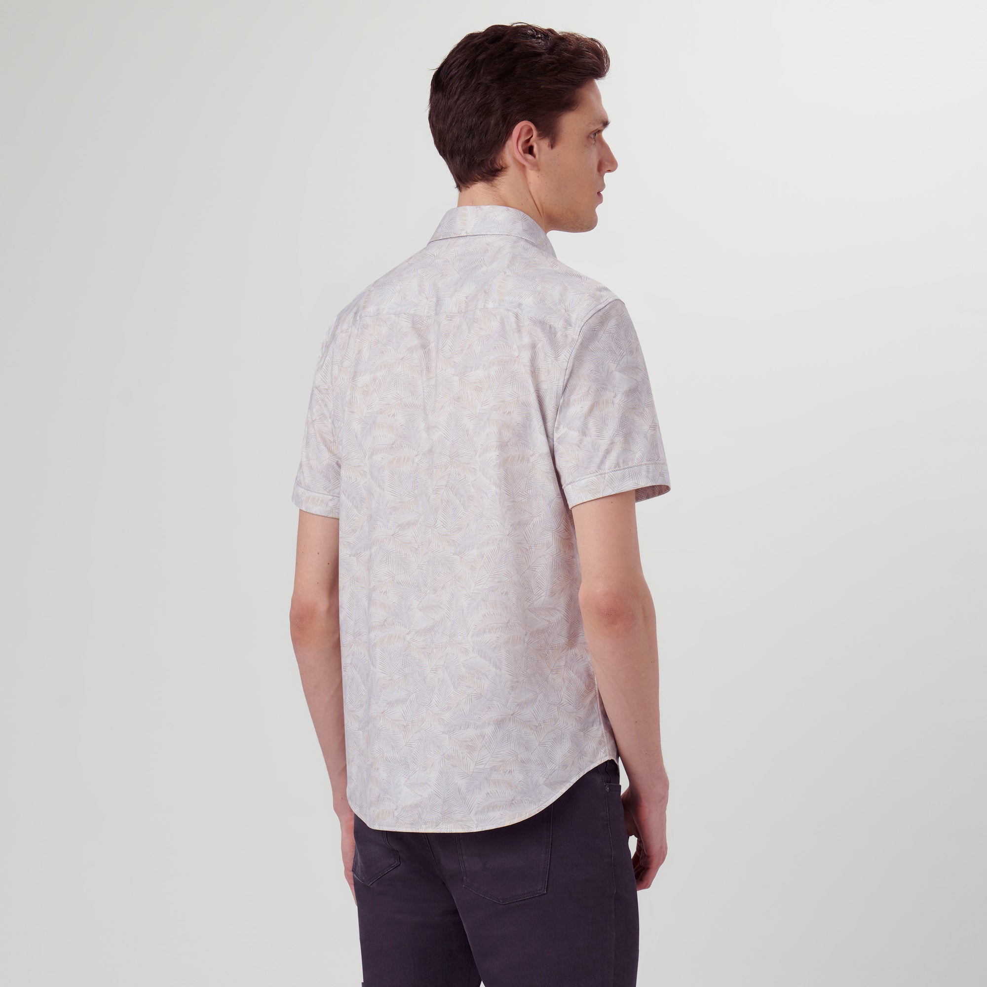 Miles Leaf Print OoohCotton Short Sleeve Shirt