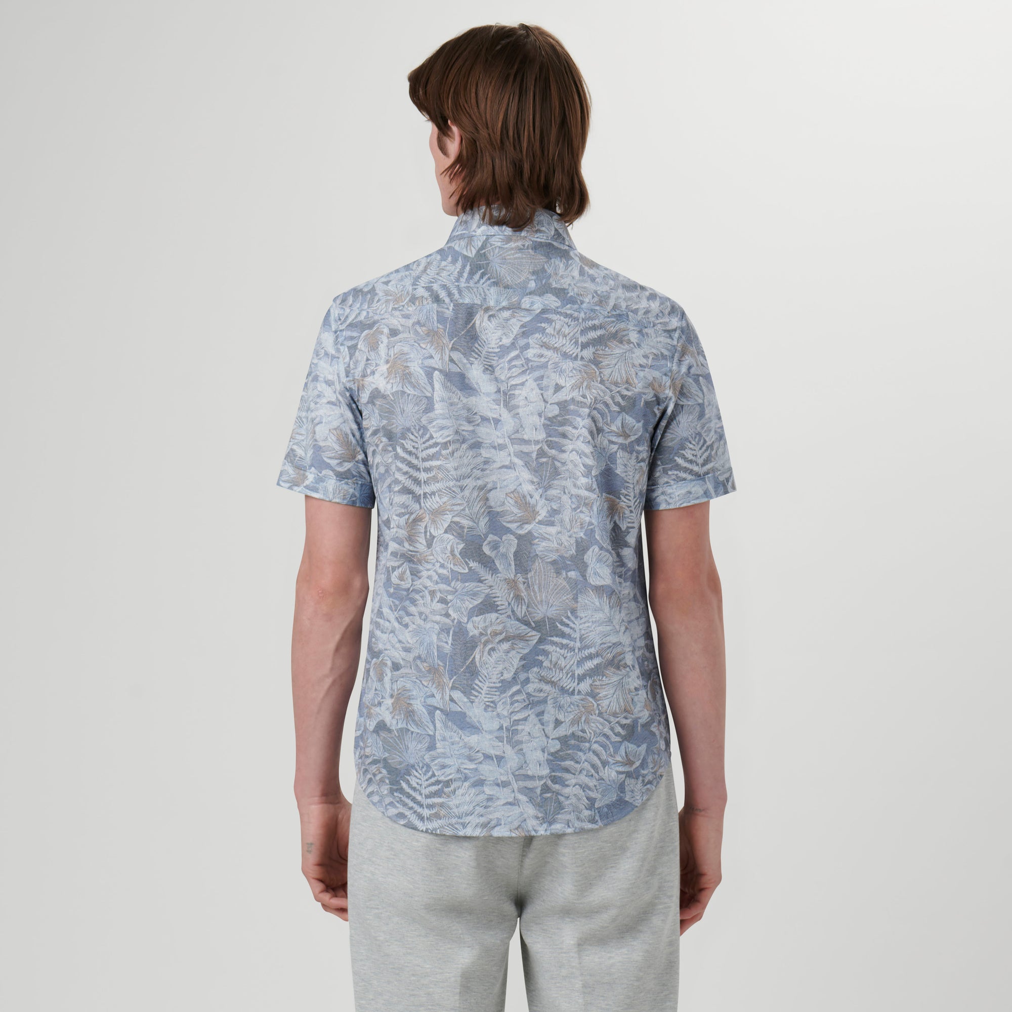 Miles Leaf Print OoohCotton Short Sleeve Shirt