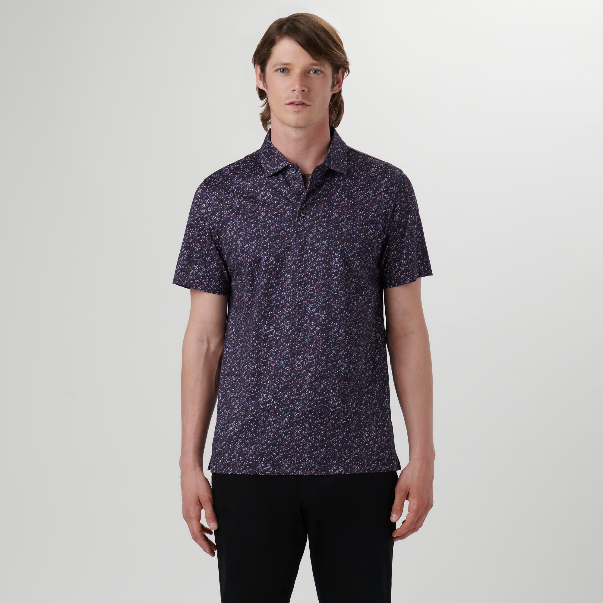 Victor Leaf Print OoohCotton Polo
