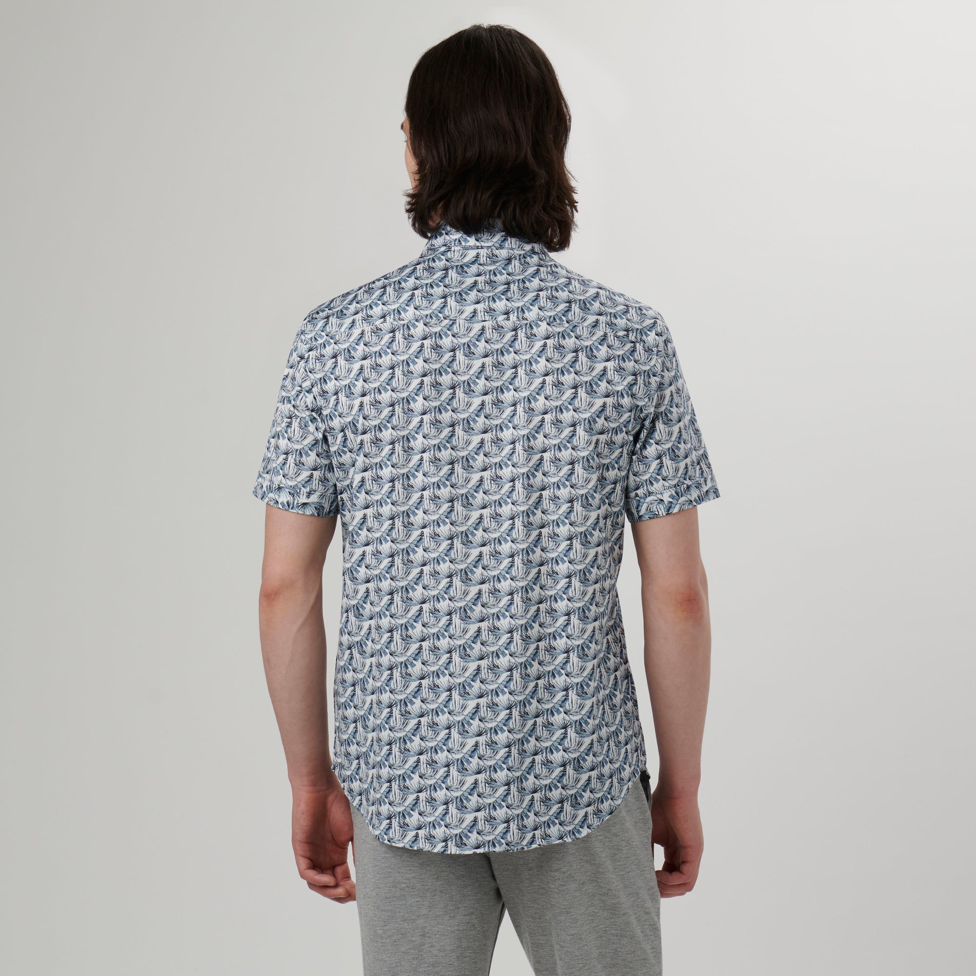 Miles Leaf Print OoohCotton Short Sleeve Shirt