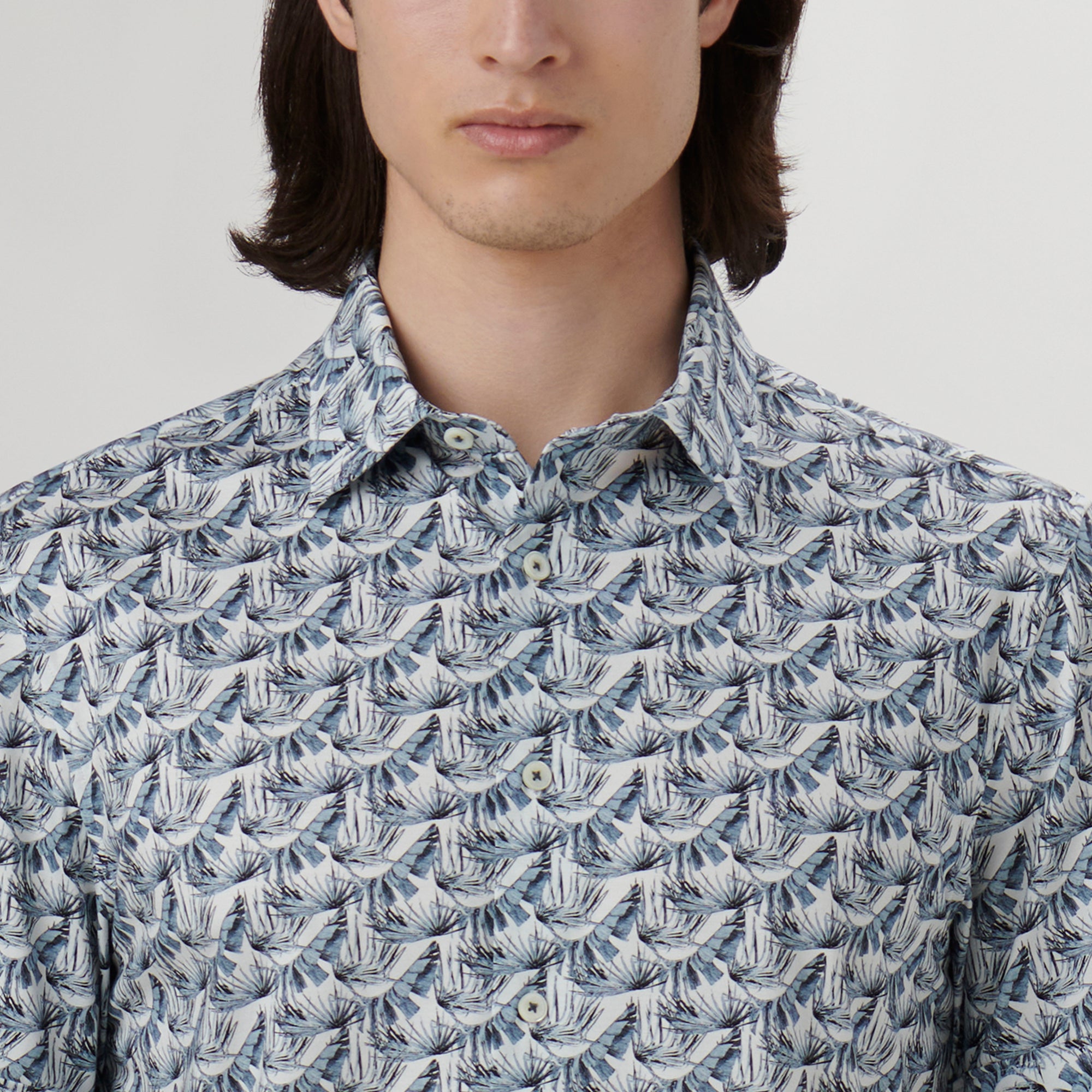 Miles Leaf Print OoohCotton Short Sleeve Shirt