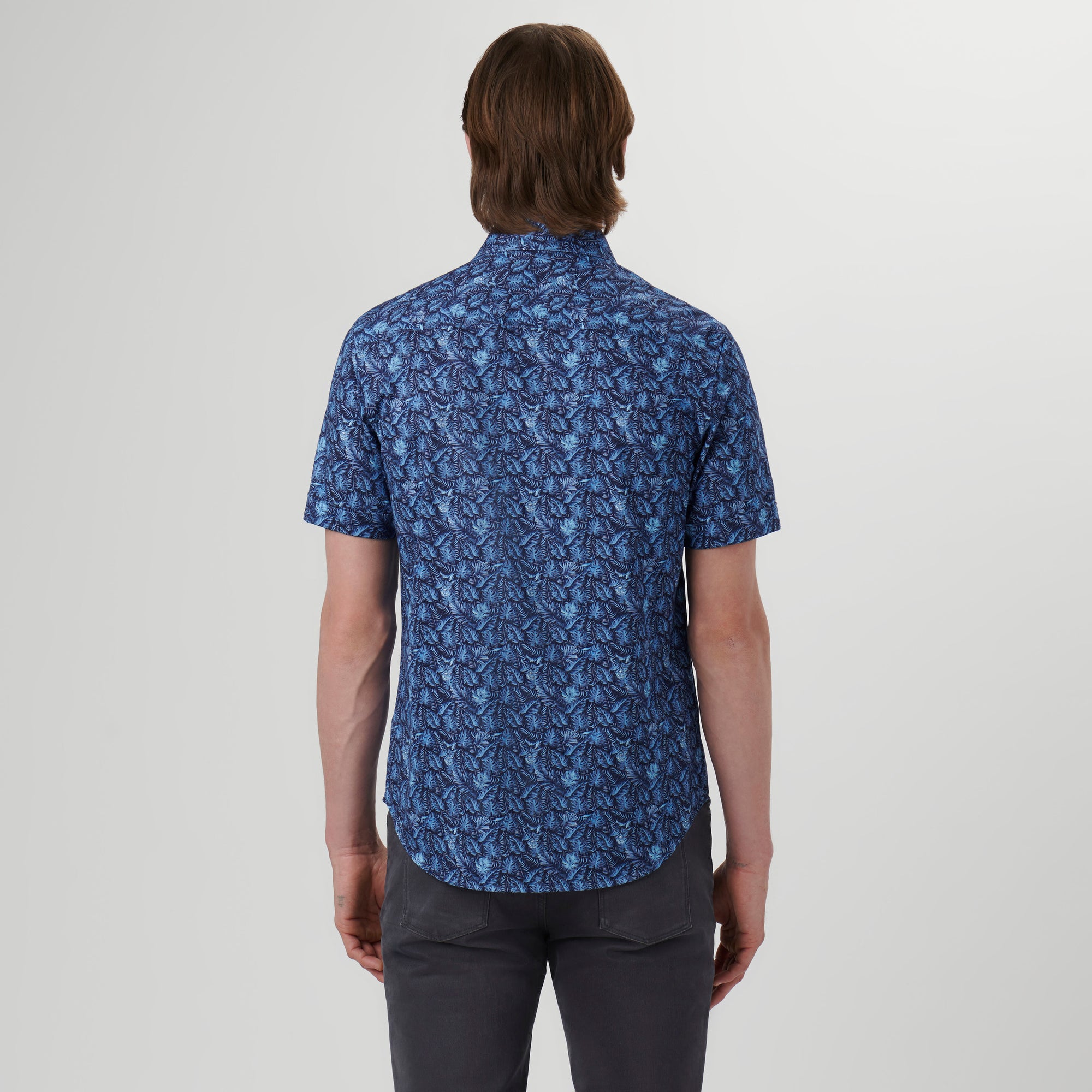 Miles Leaf Print OoohCotton Short Sleeve Shirt