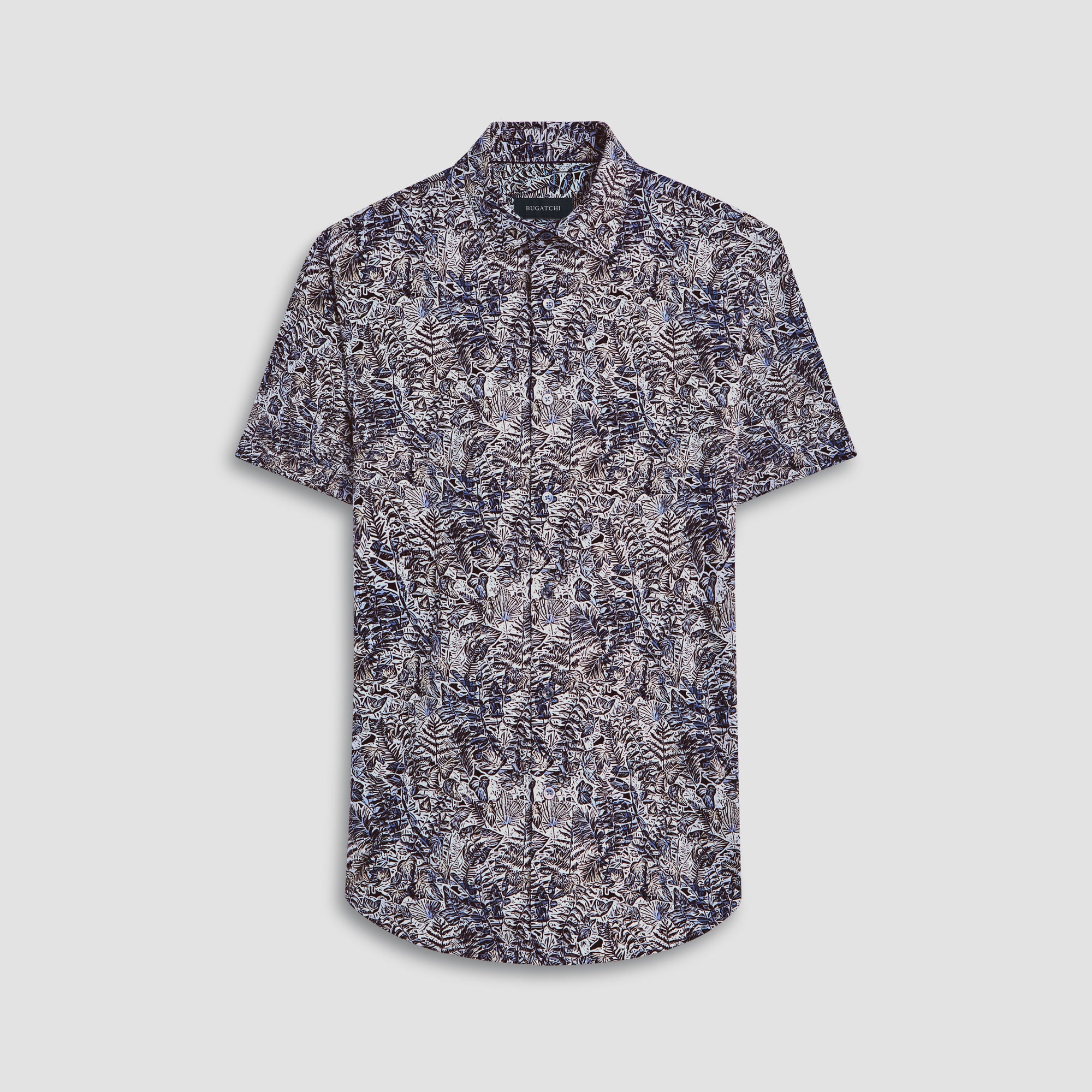 Miles Leaf Print OoohCotton Short Sleeve Shirt