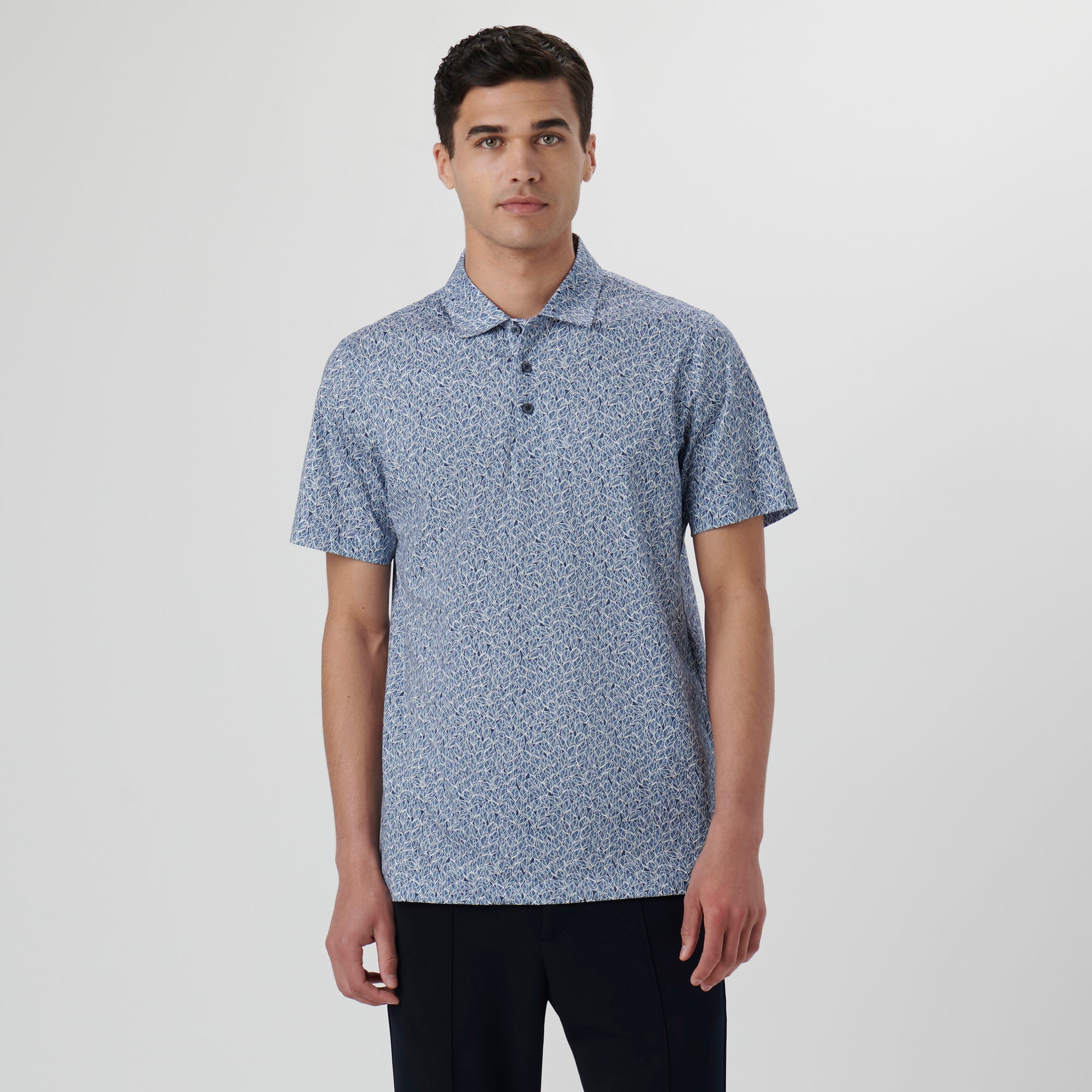 Victor Leaf Print OoohCotton Polo