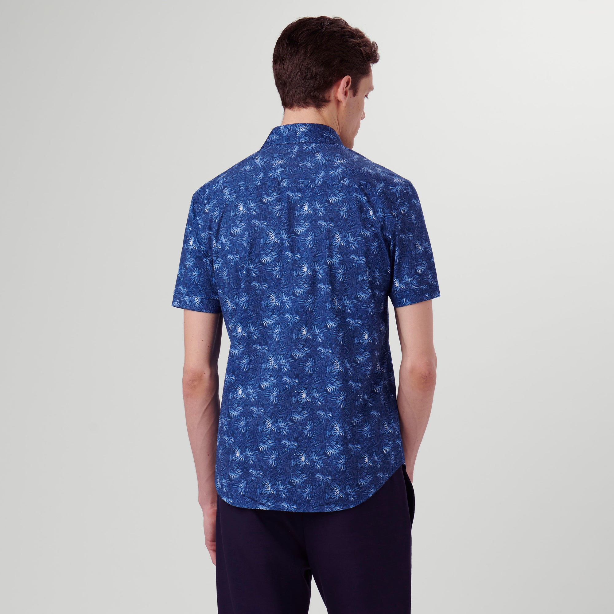 Miles Leaf Print OoohCotton Short Sleeve Shirt