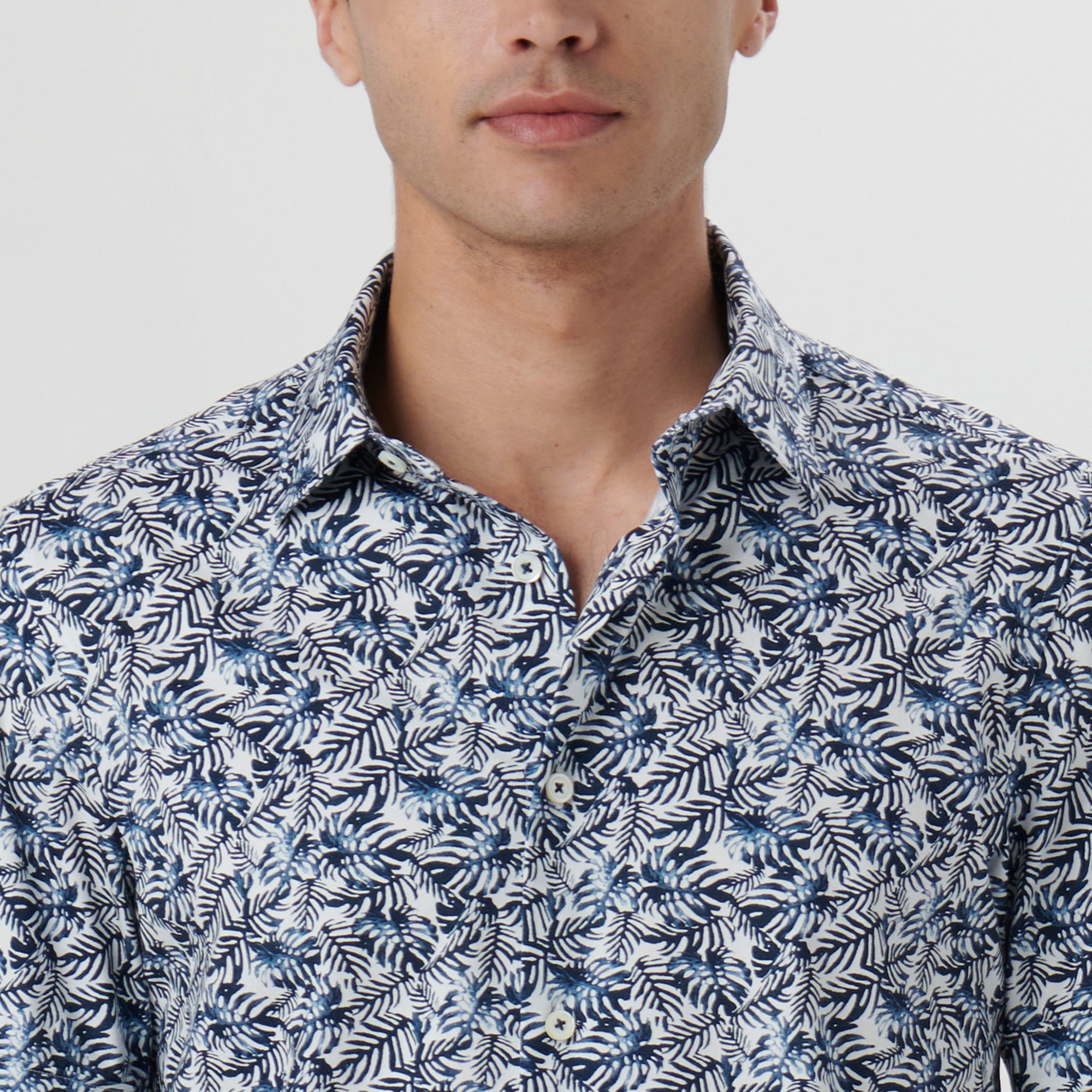 Miles Leaf Print OoohCotton Short Sleeve Shirt