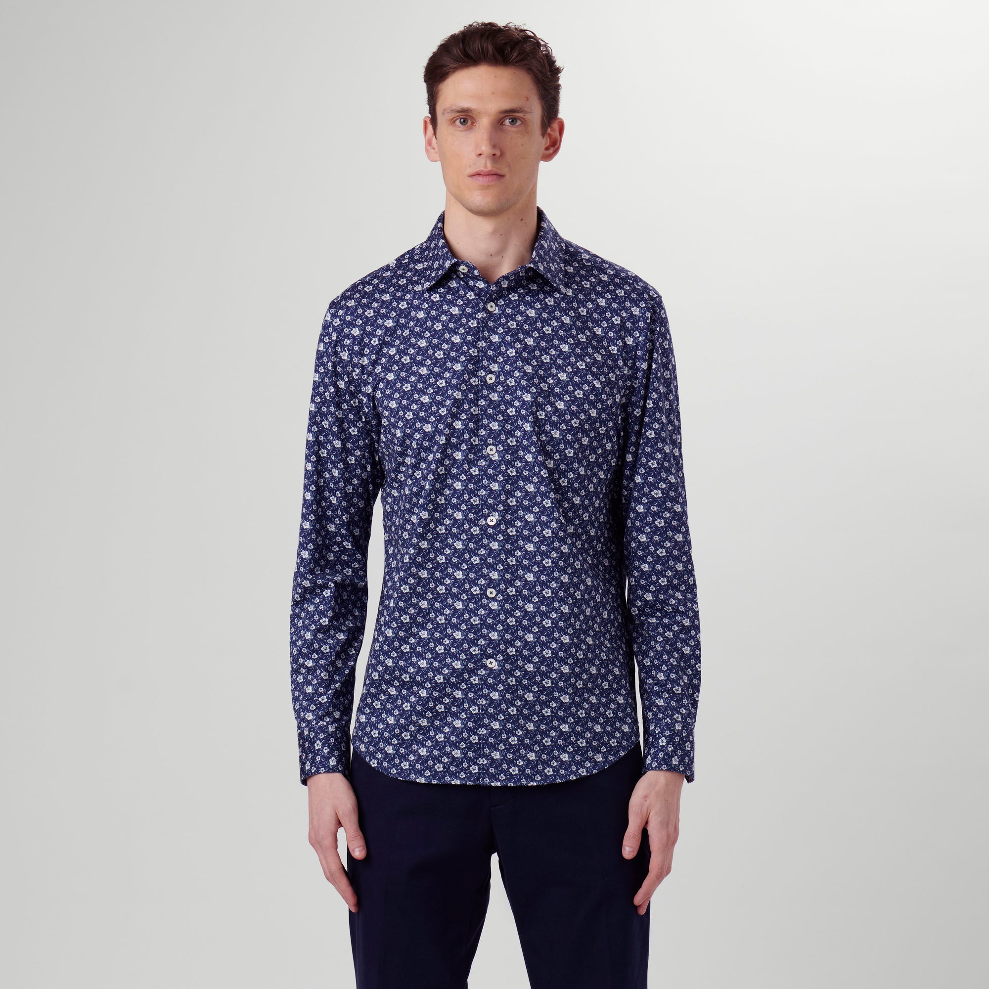James Floral Pin Check OoohCotton Shirt