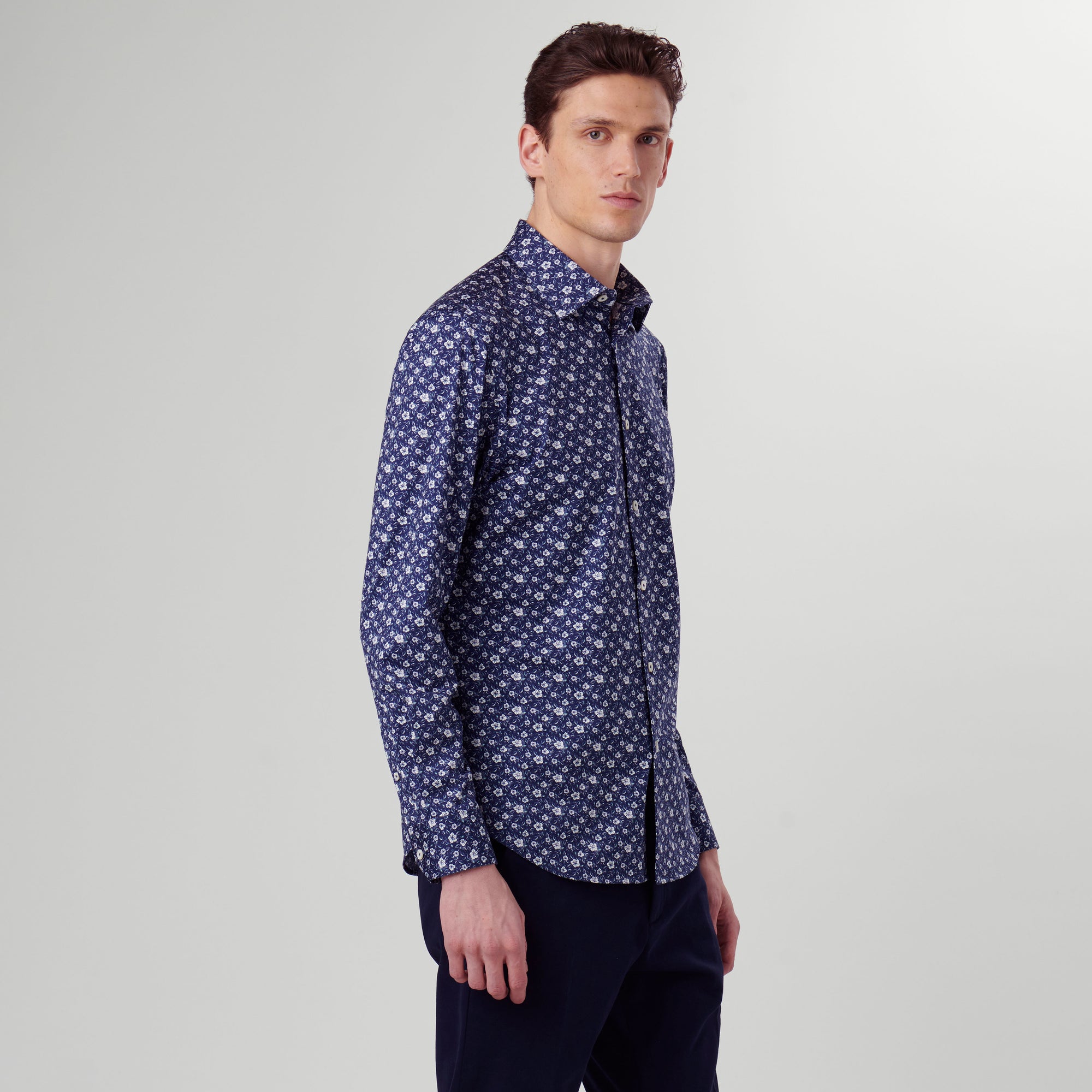 James Floral Pin Check OoohCotton Shirt