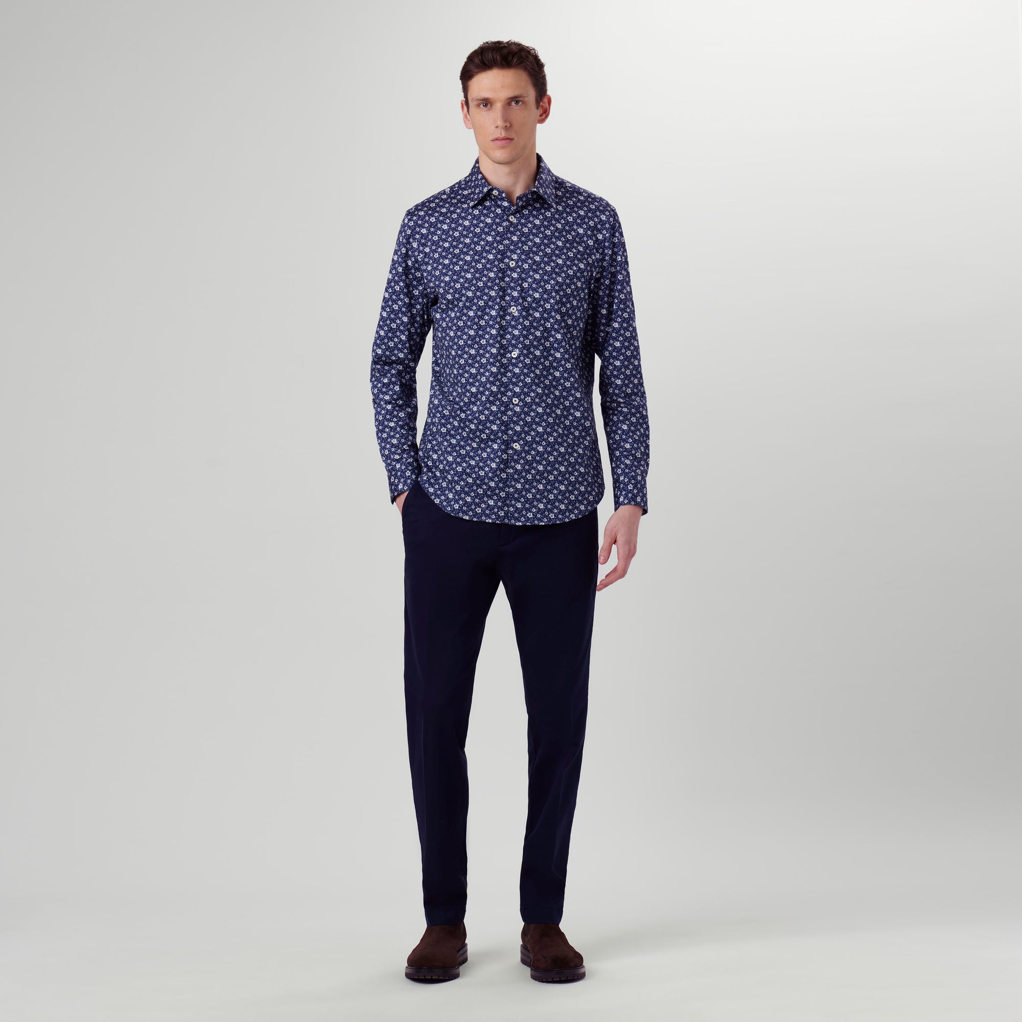 James Floral Pin Check OoohCotton Shirt