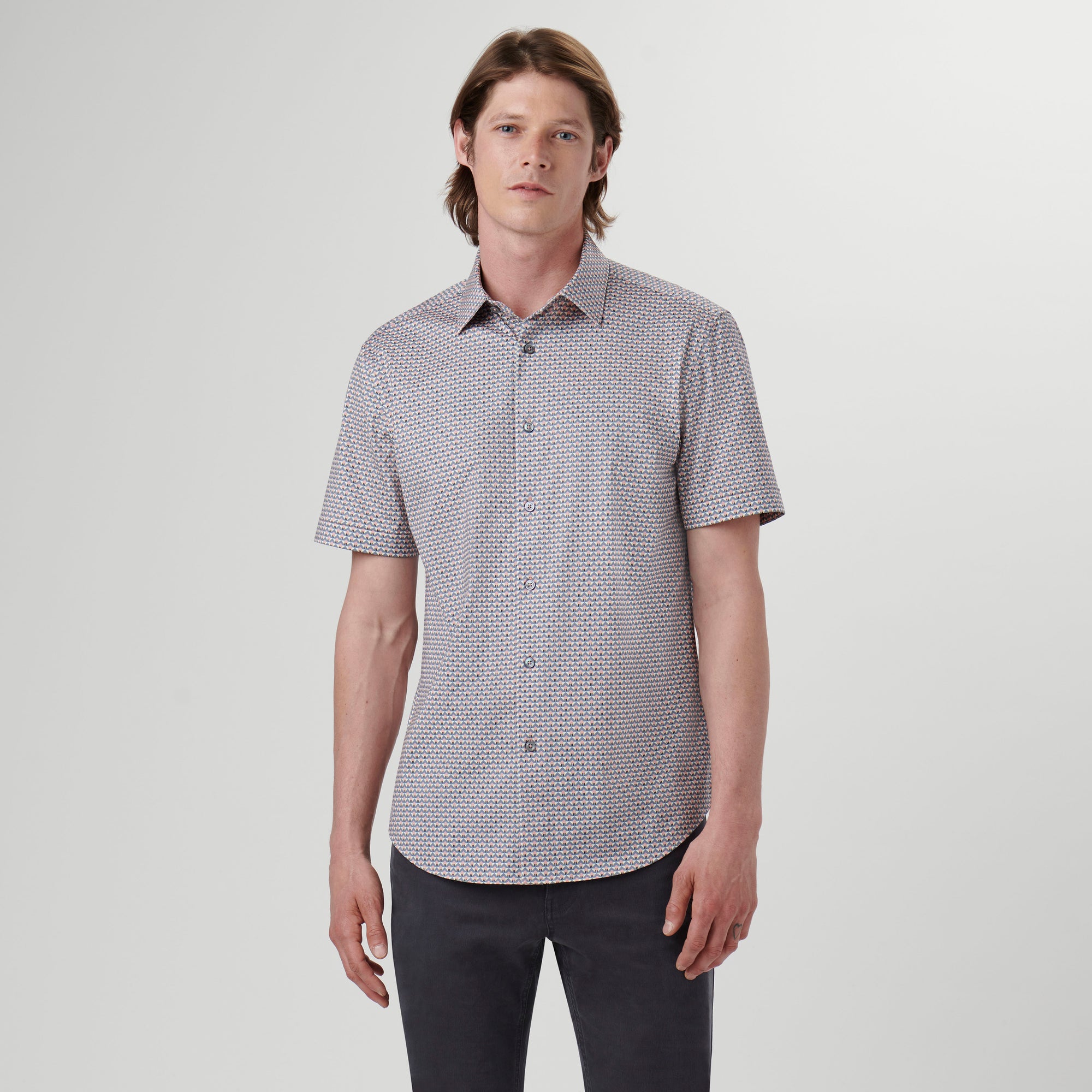 Miles Geometric OoohCotton Short Sleeve Shirt