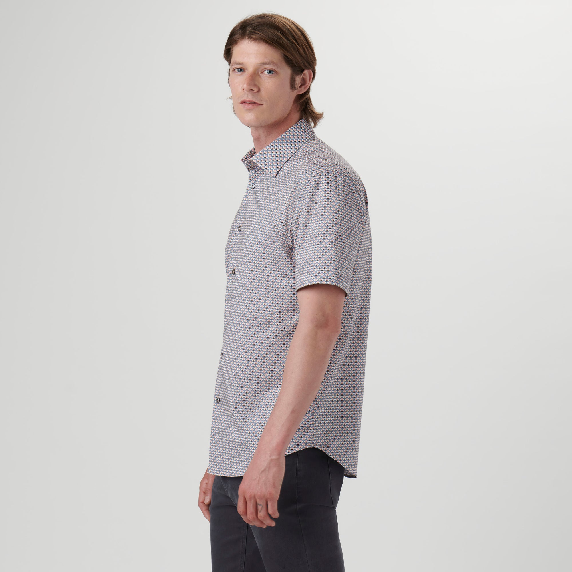 Miles Geometric OoohCotton Short Sleeve Shirt