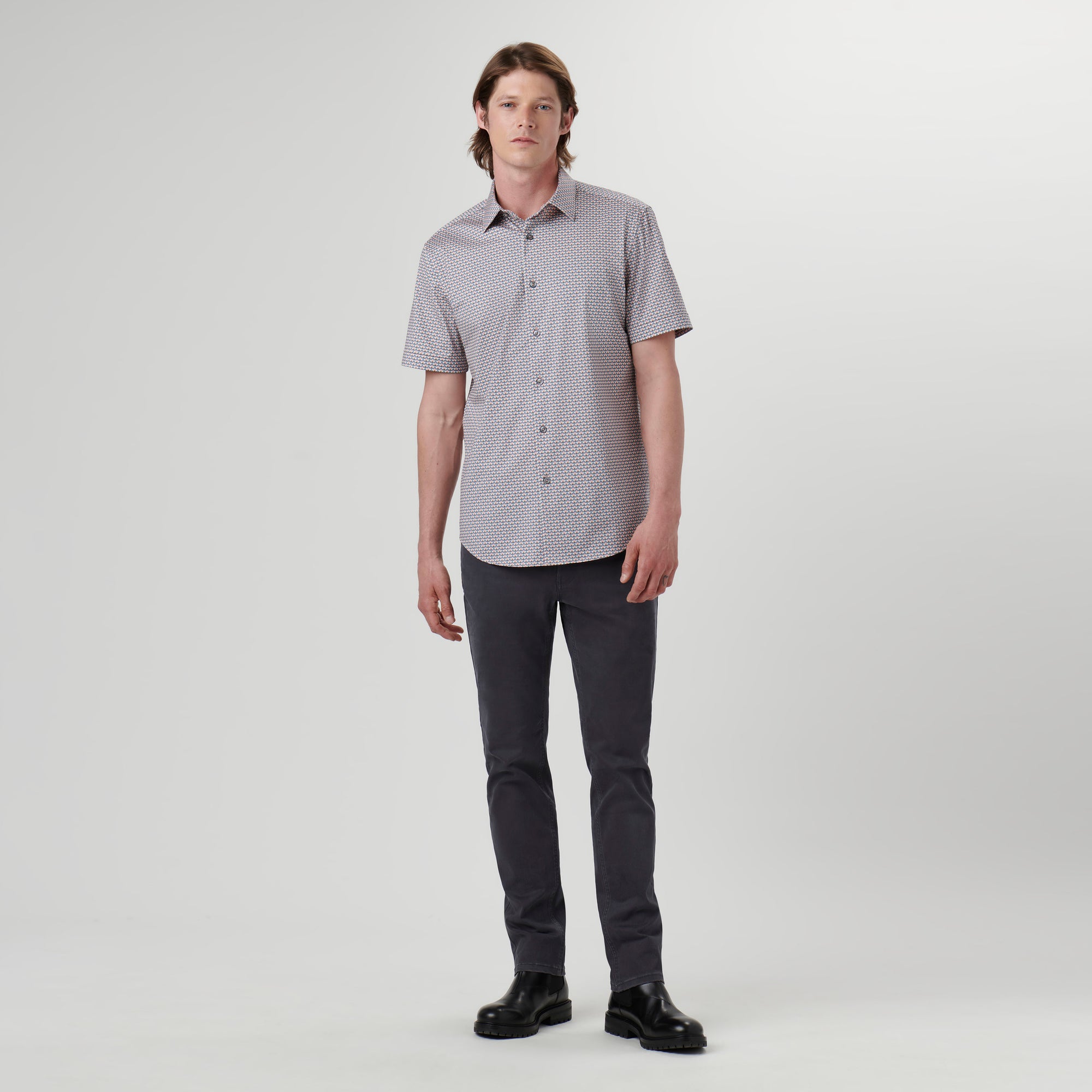 Miles Geometric OoohCotton Short Sleeve Shirt