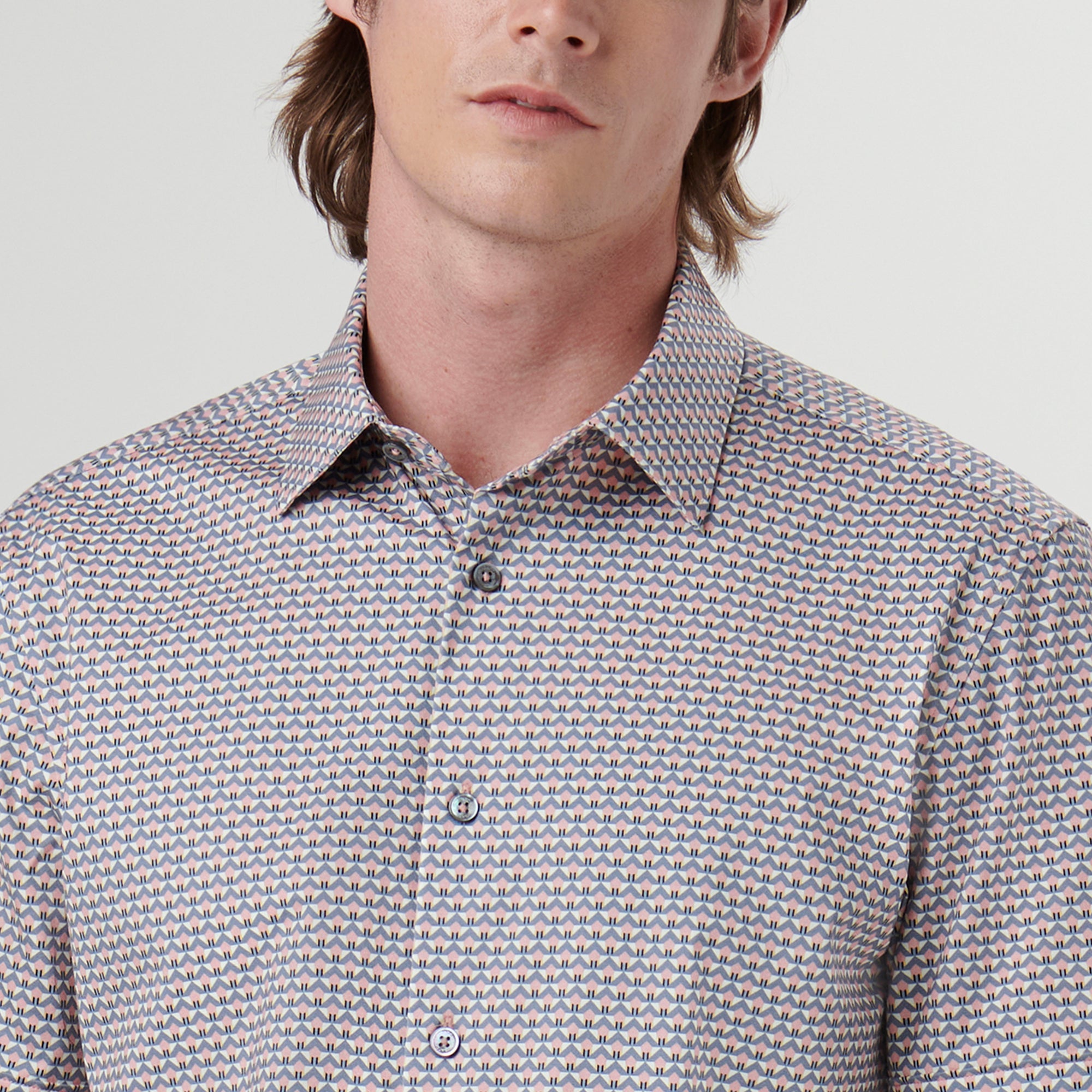 Miles Geometric OoohCotton Short Sleeve Shirt