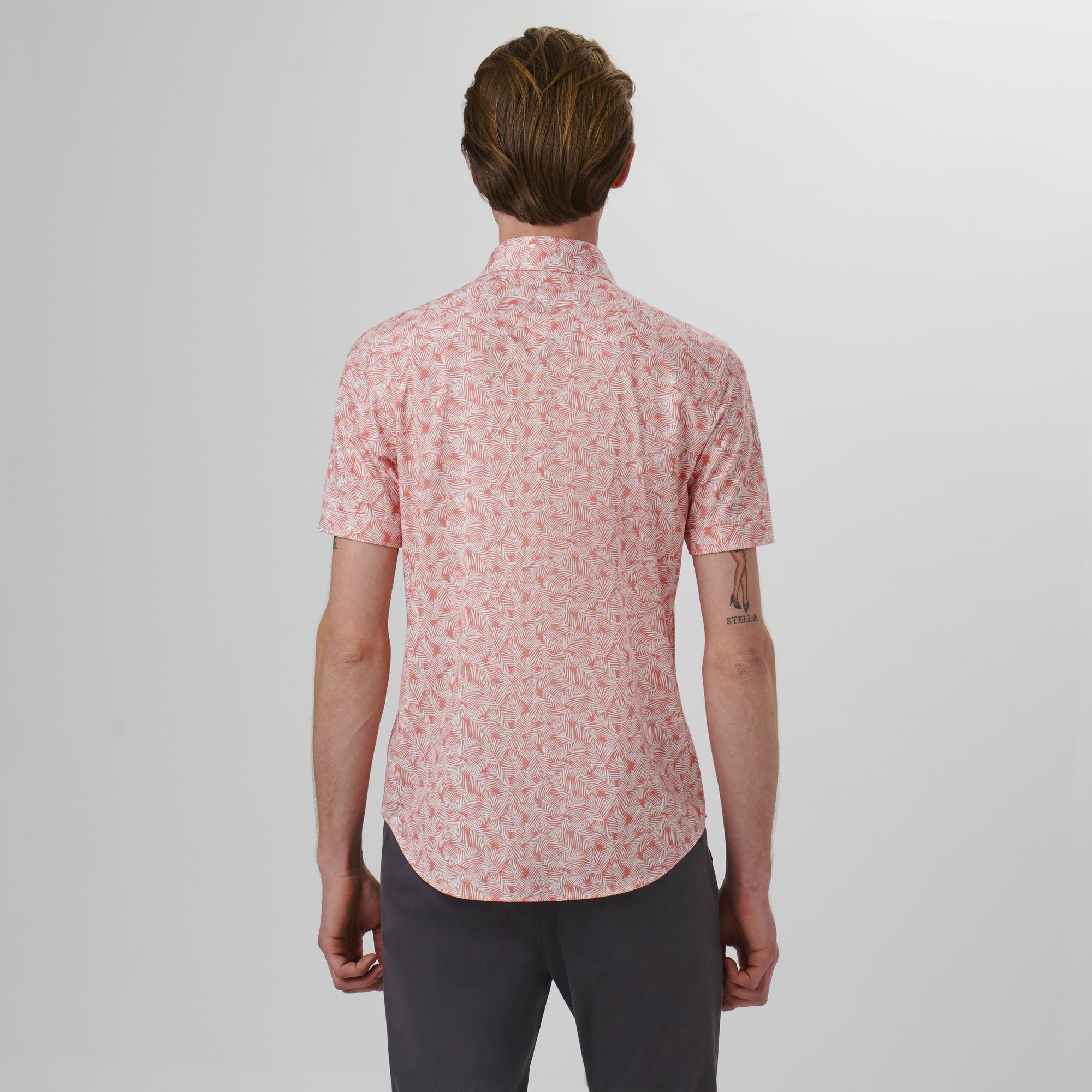 Miles Leaf Print OoohCotton Short Sleeve Shirt