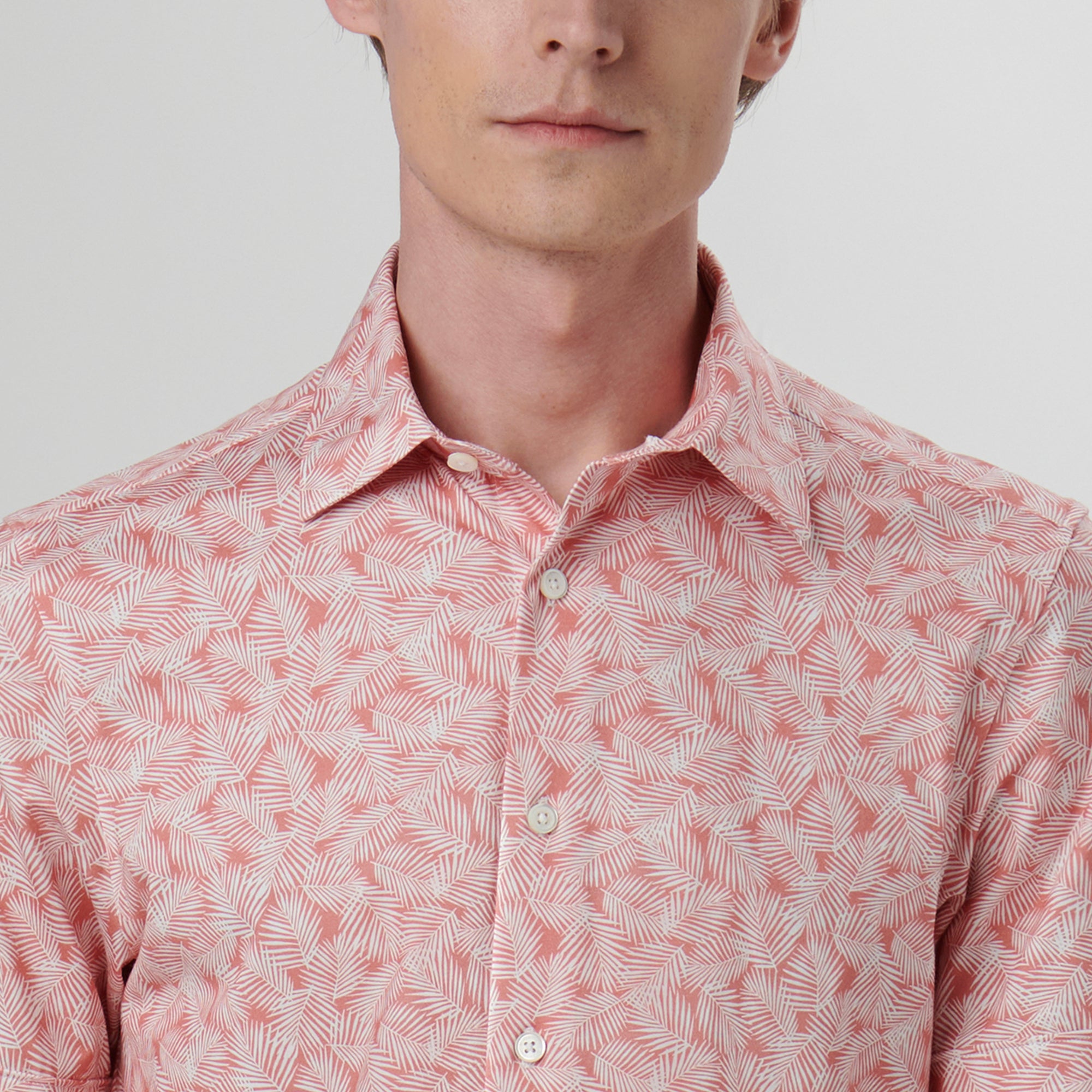Miles Leaf Print OoohCotton Short Sleeve Shirt