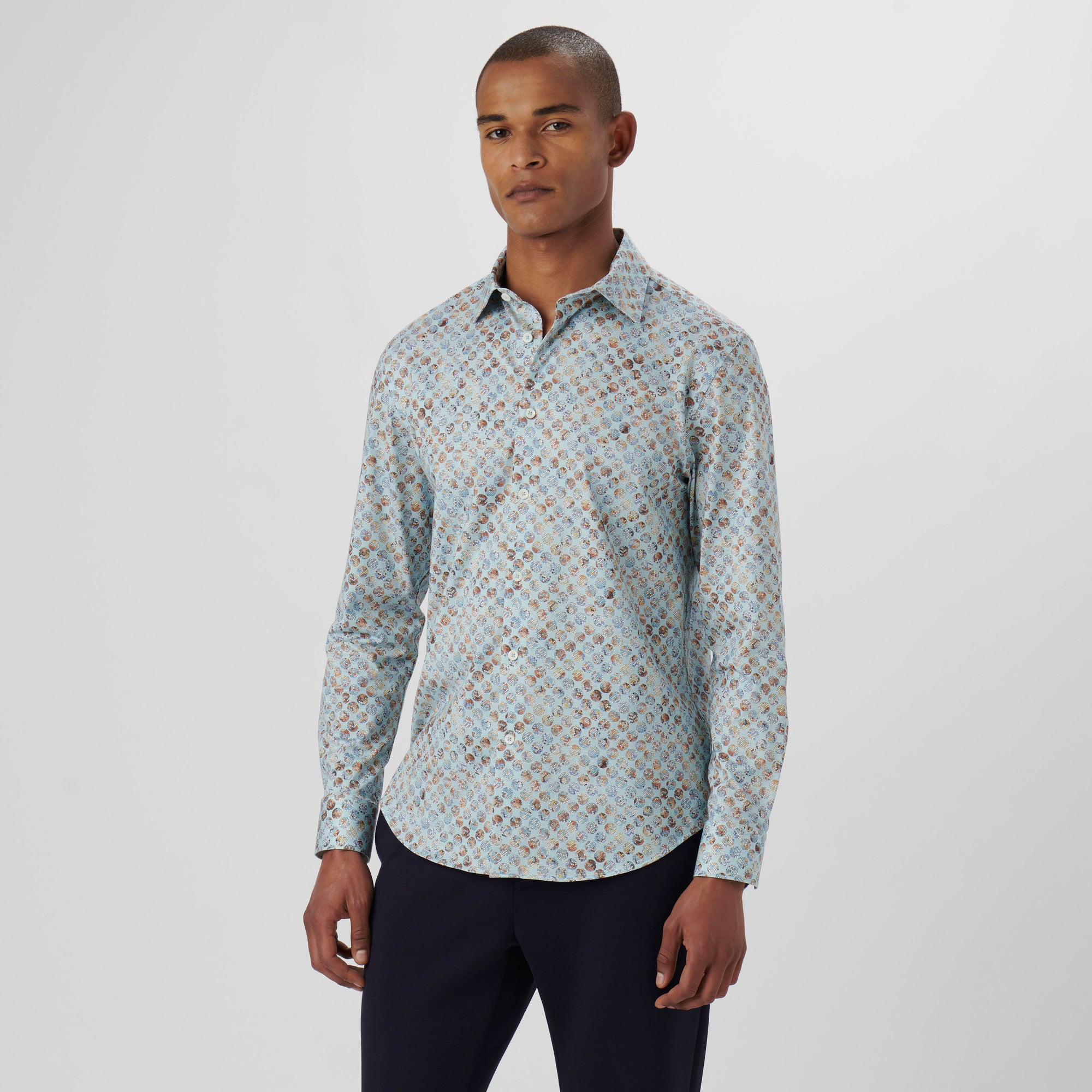 James Honeycomb Print OoohCotton Shirt
