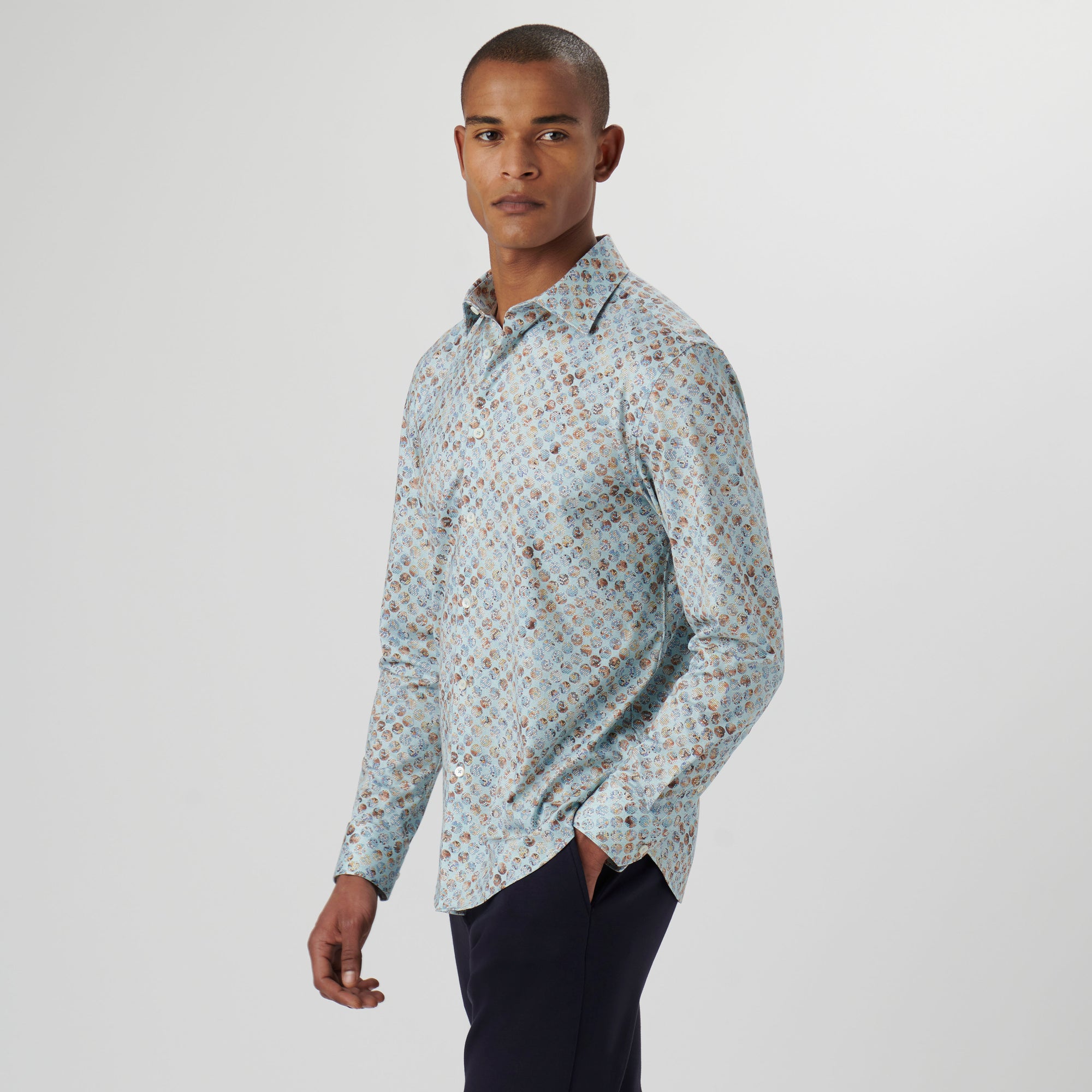 James Honeycomb Print OoohCotton Shirt