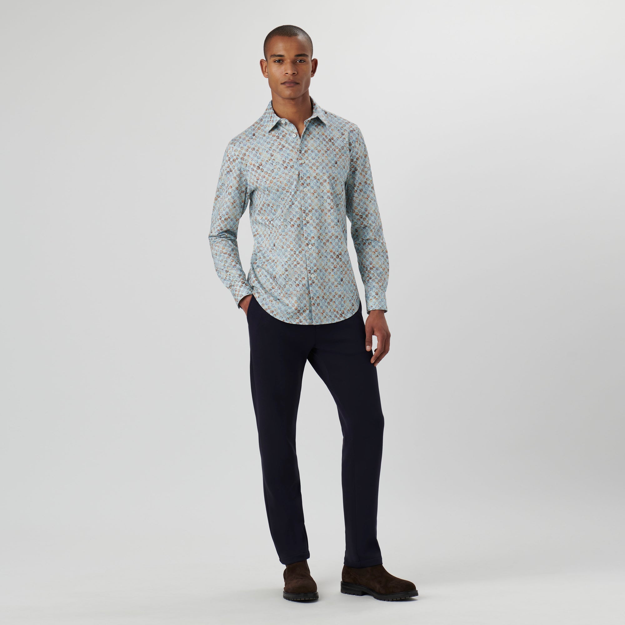 James Honeycomb Print OoohCotton Shirt