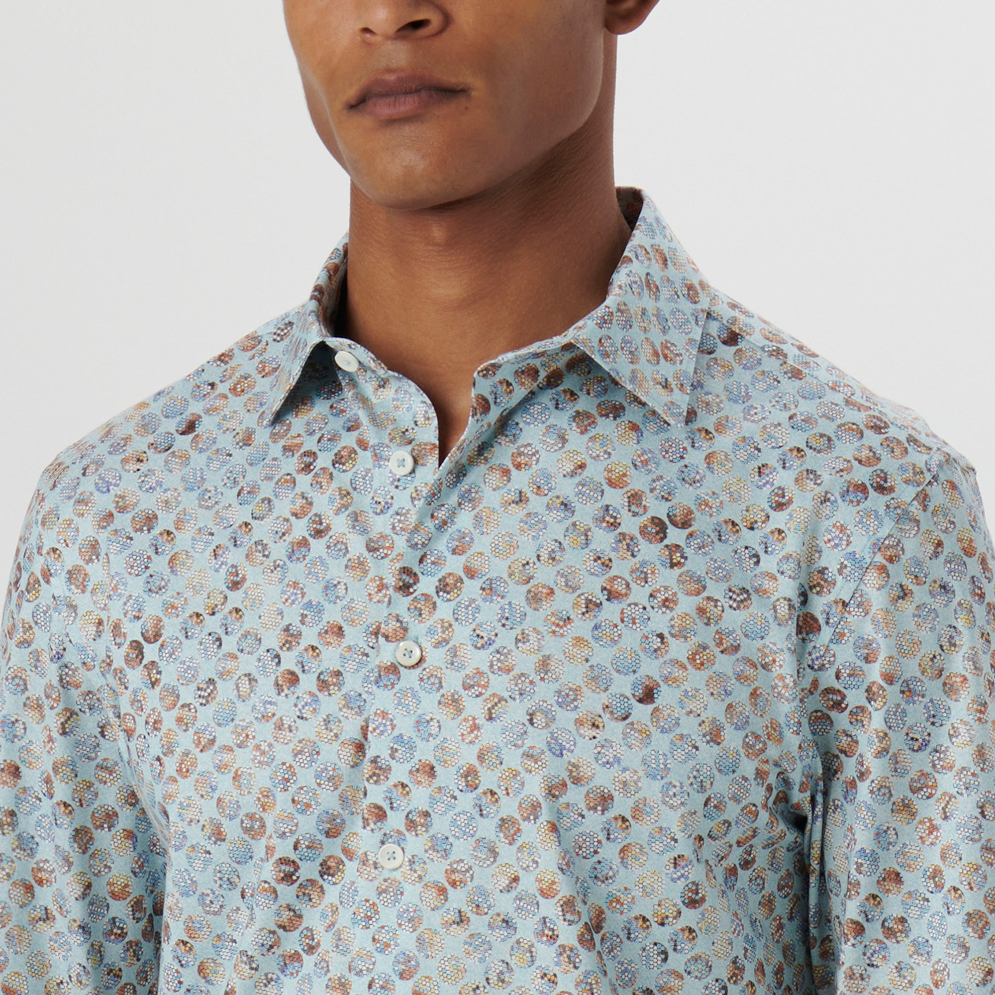 James Honeycomb Print OoohCotton Shirt