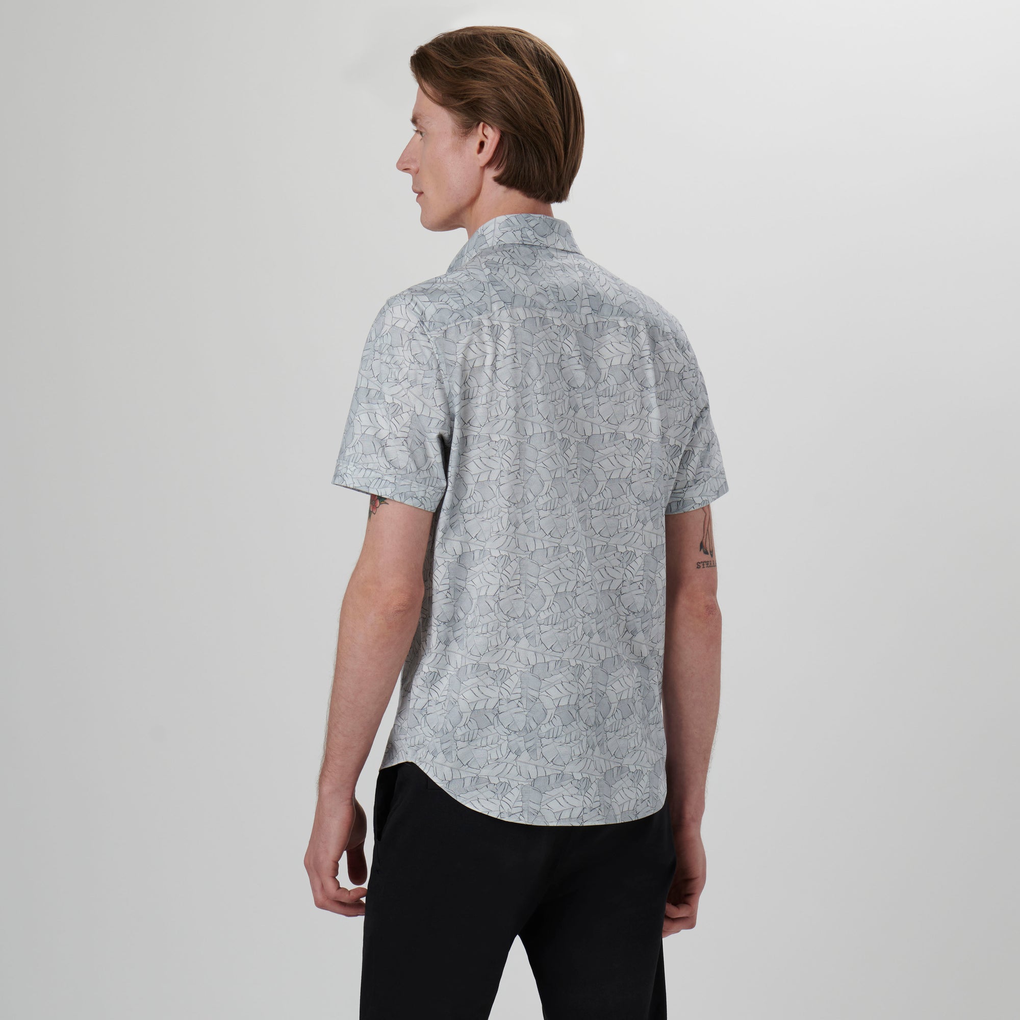 Miles Leaf Print OoohCotton Short Sleeve Shirt