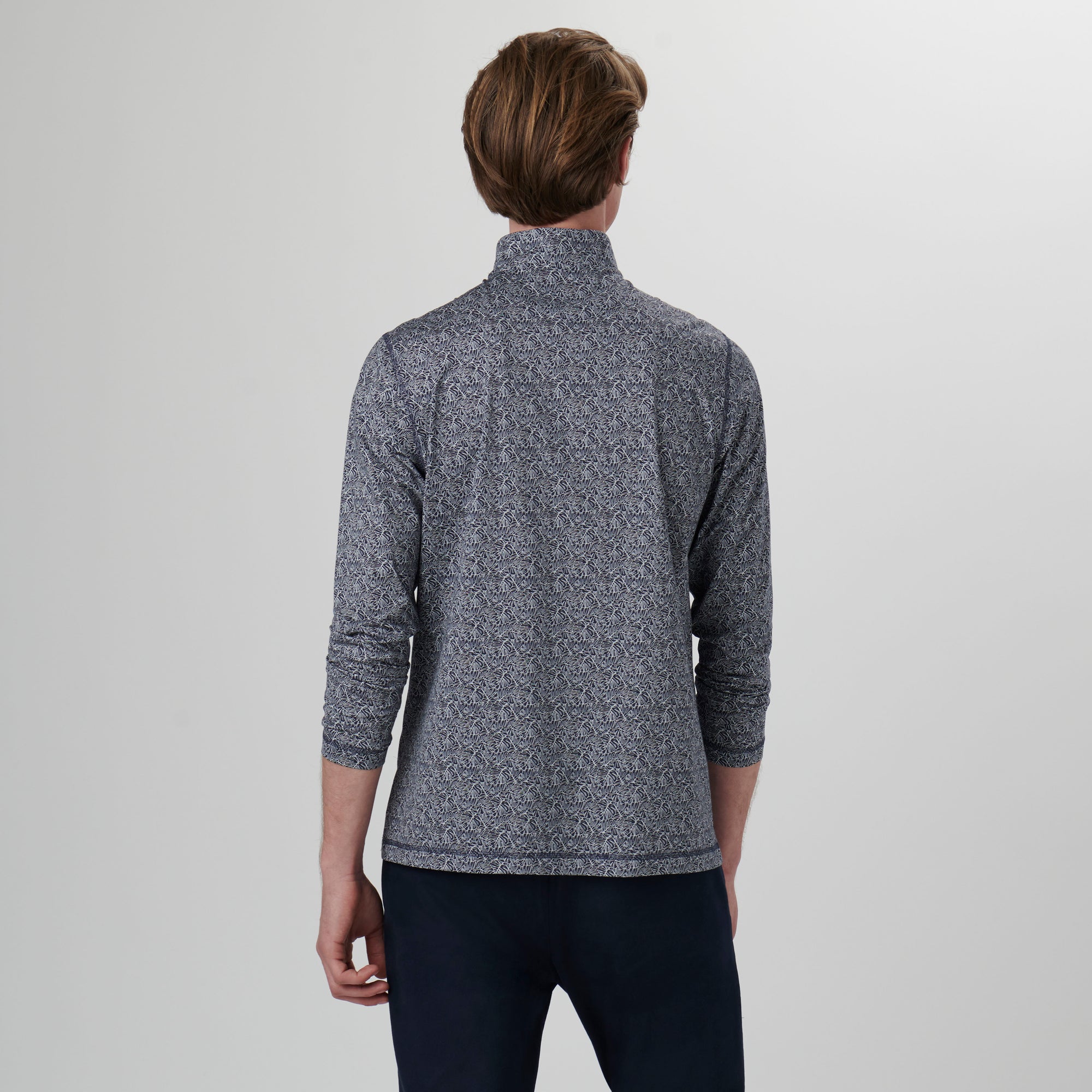 Anthony Leaf Print OoohCotton Quarter Zip Pullover