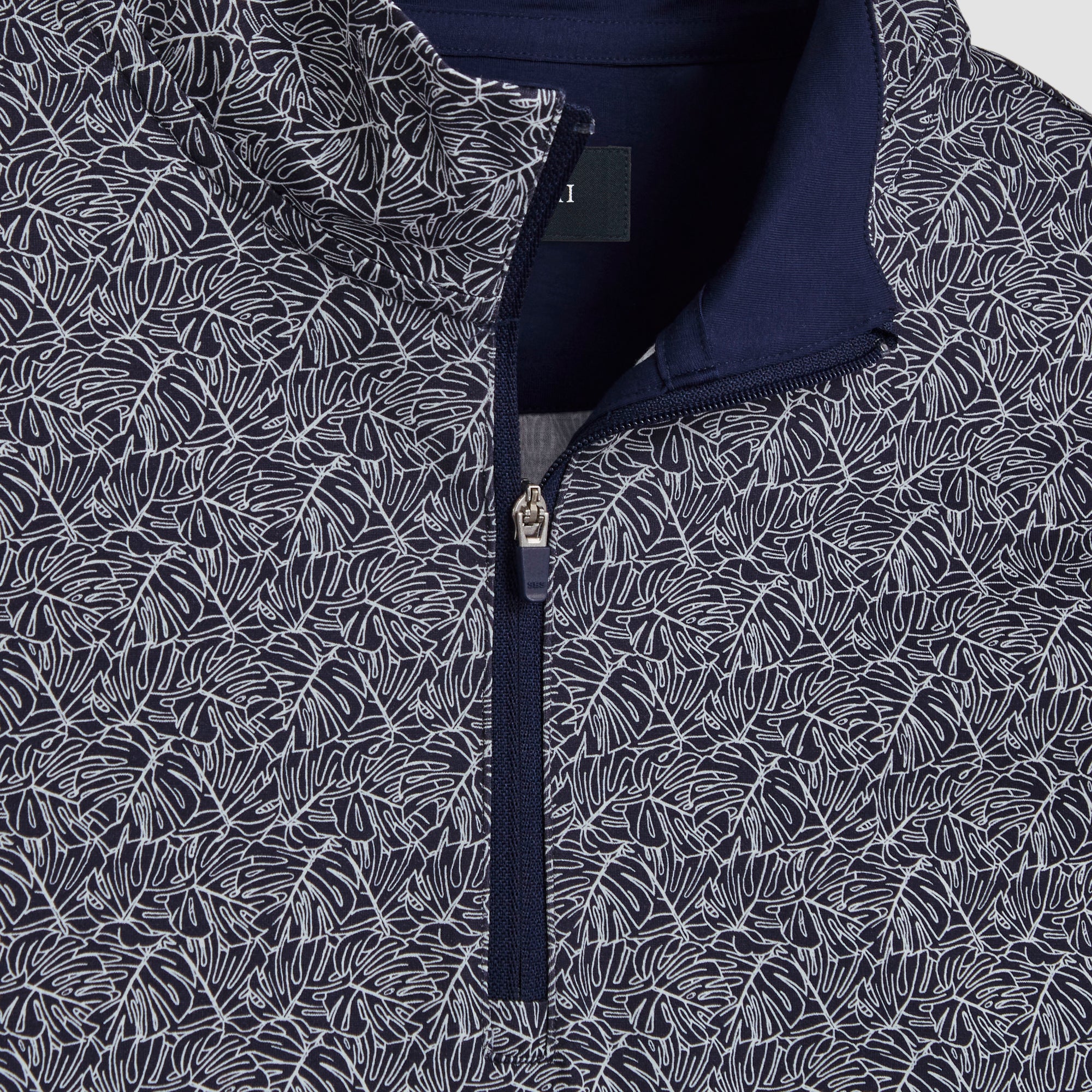 Anthony Leaf Print OoohCotton Quarter Zip Pullover