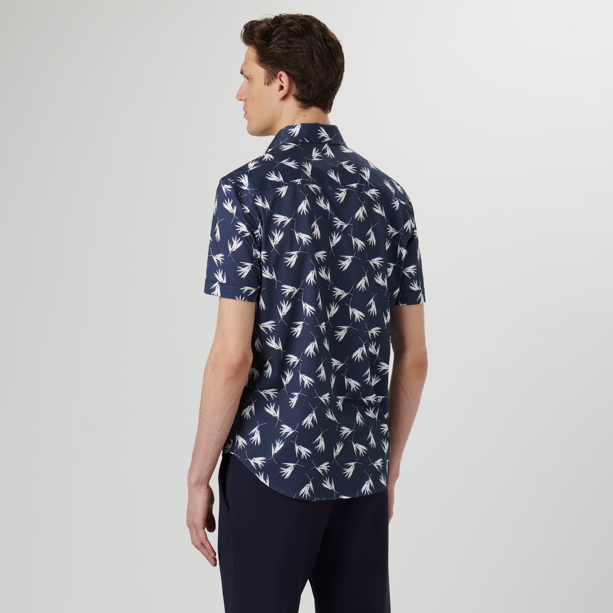 Miles Leaf Print OoohCotton Short Sleeve Shirt