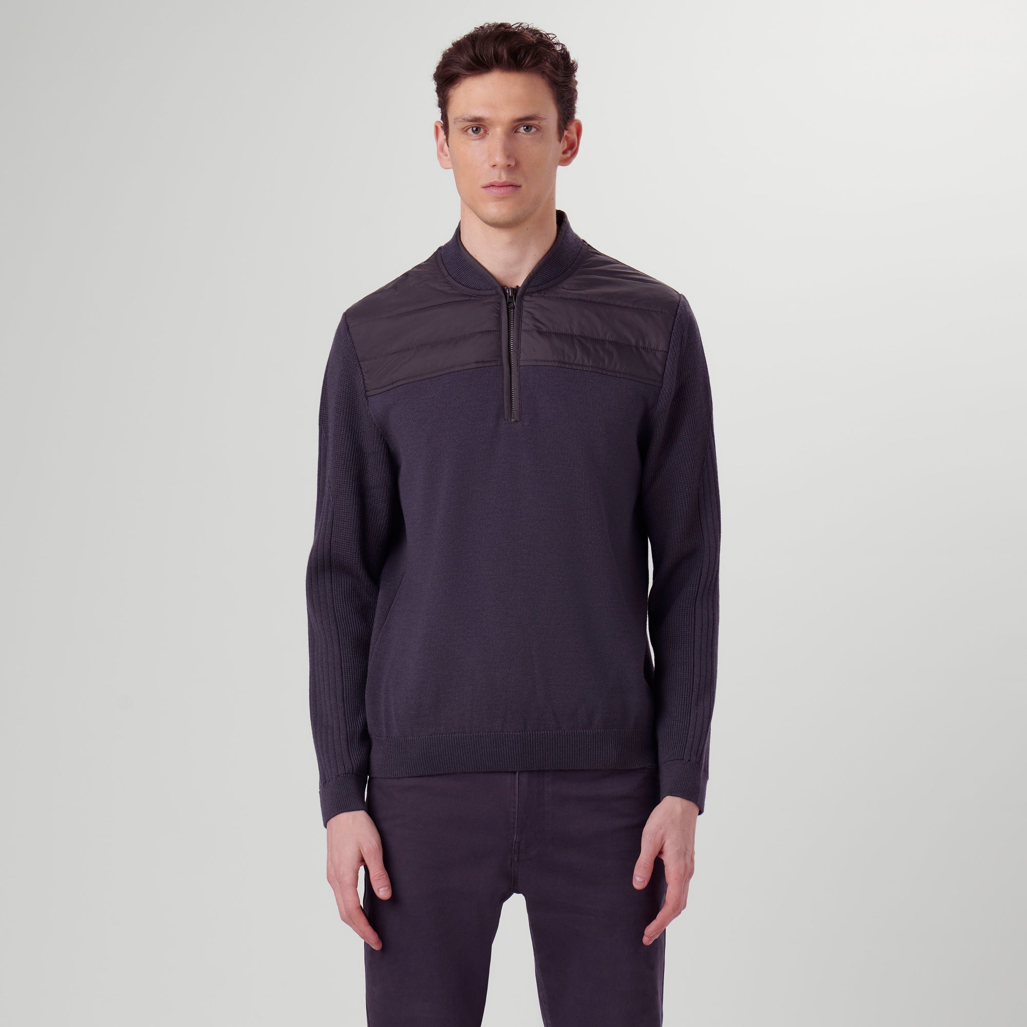 Solid Quarter Zip Sweater