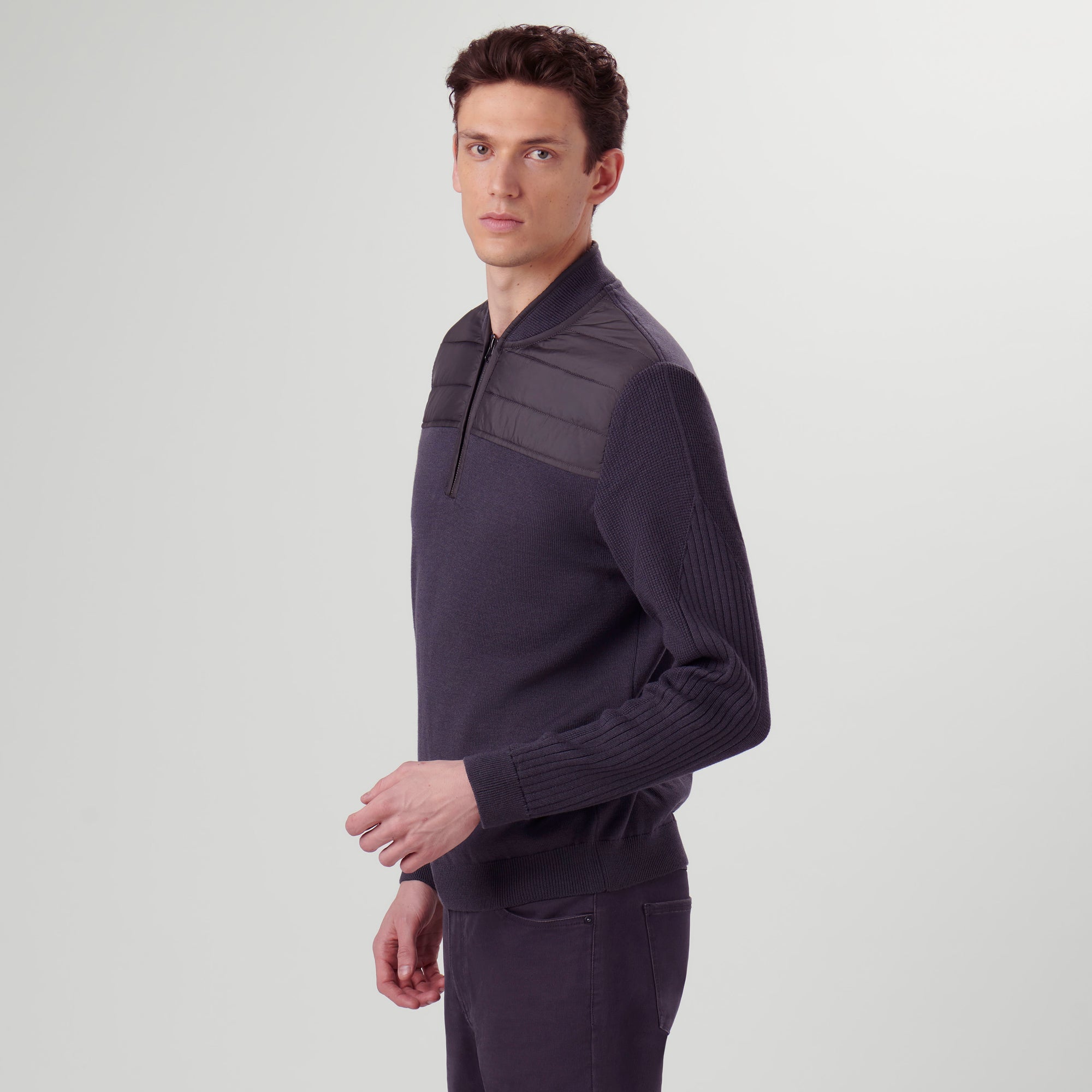 Solid Quarter Zip Sweater