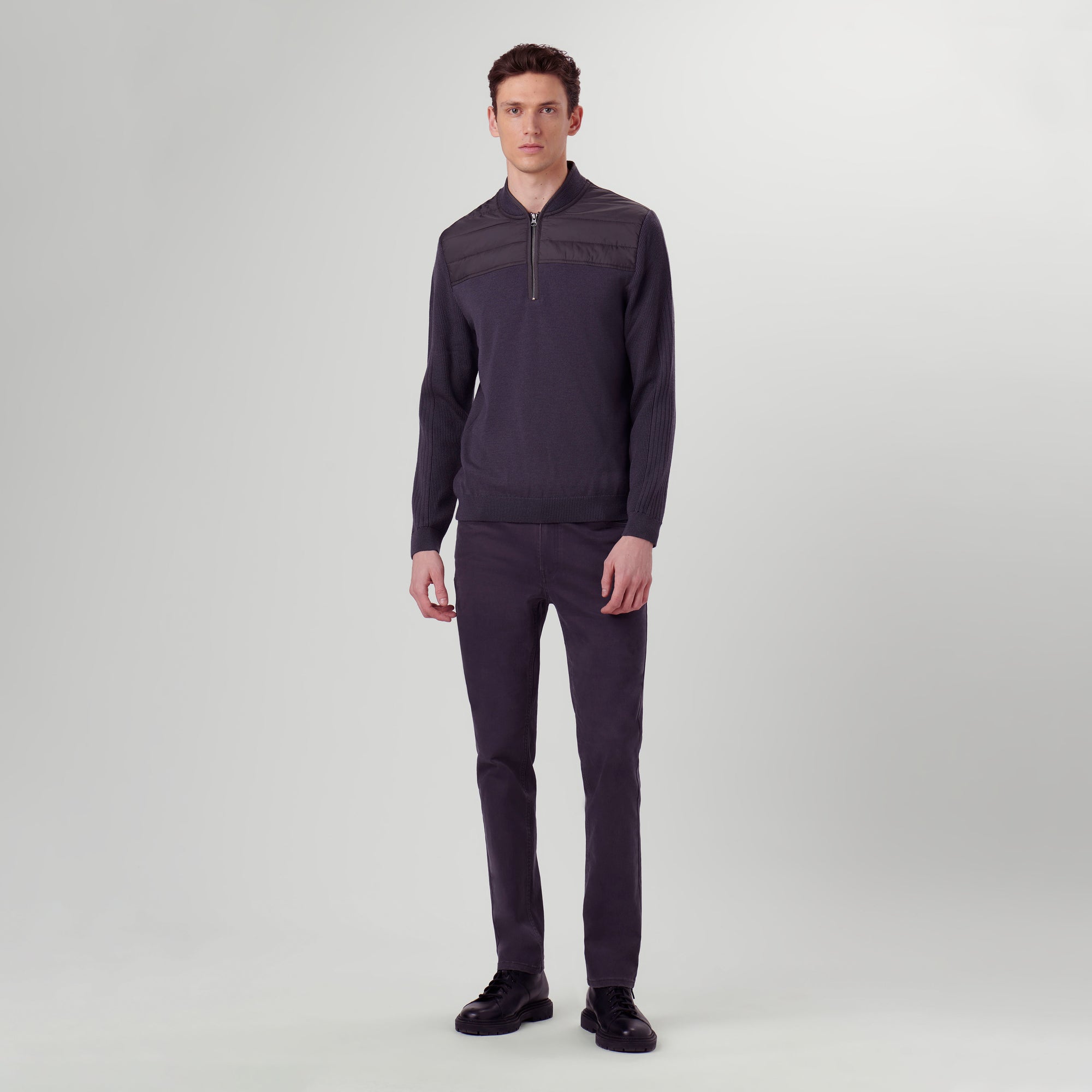 Solid Quarter Zip Sweater