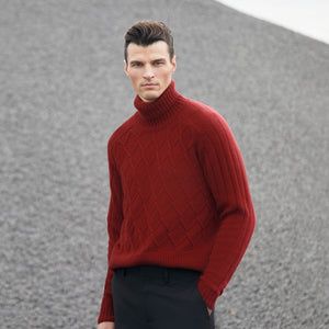 Diamond Stitch Turtleneck Sweater