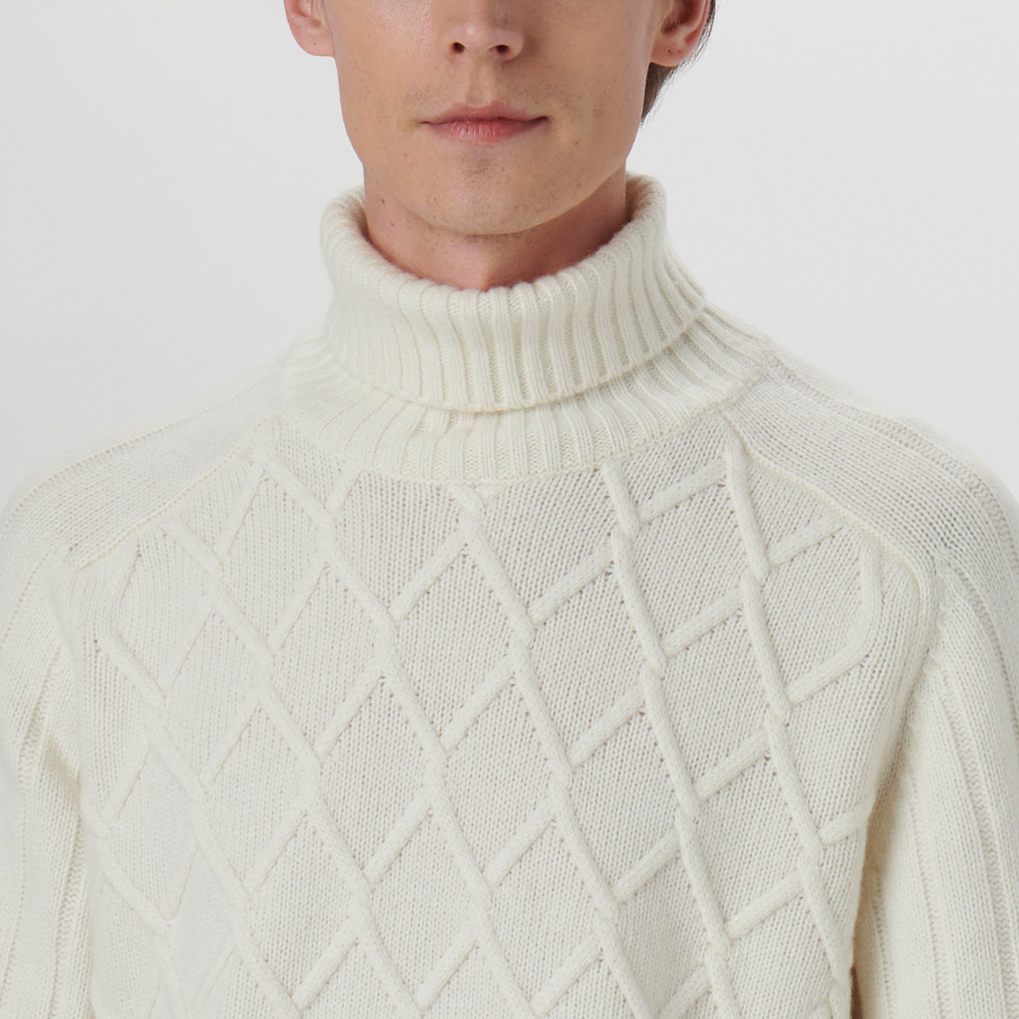 Diamond Stitch Turtleneck Sweater