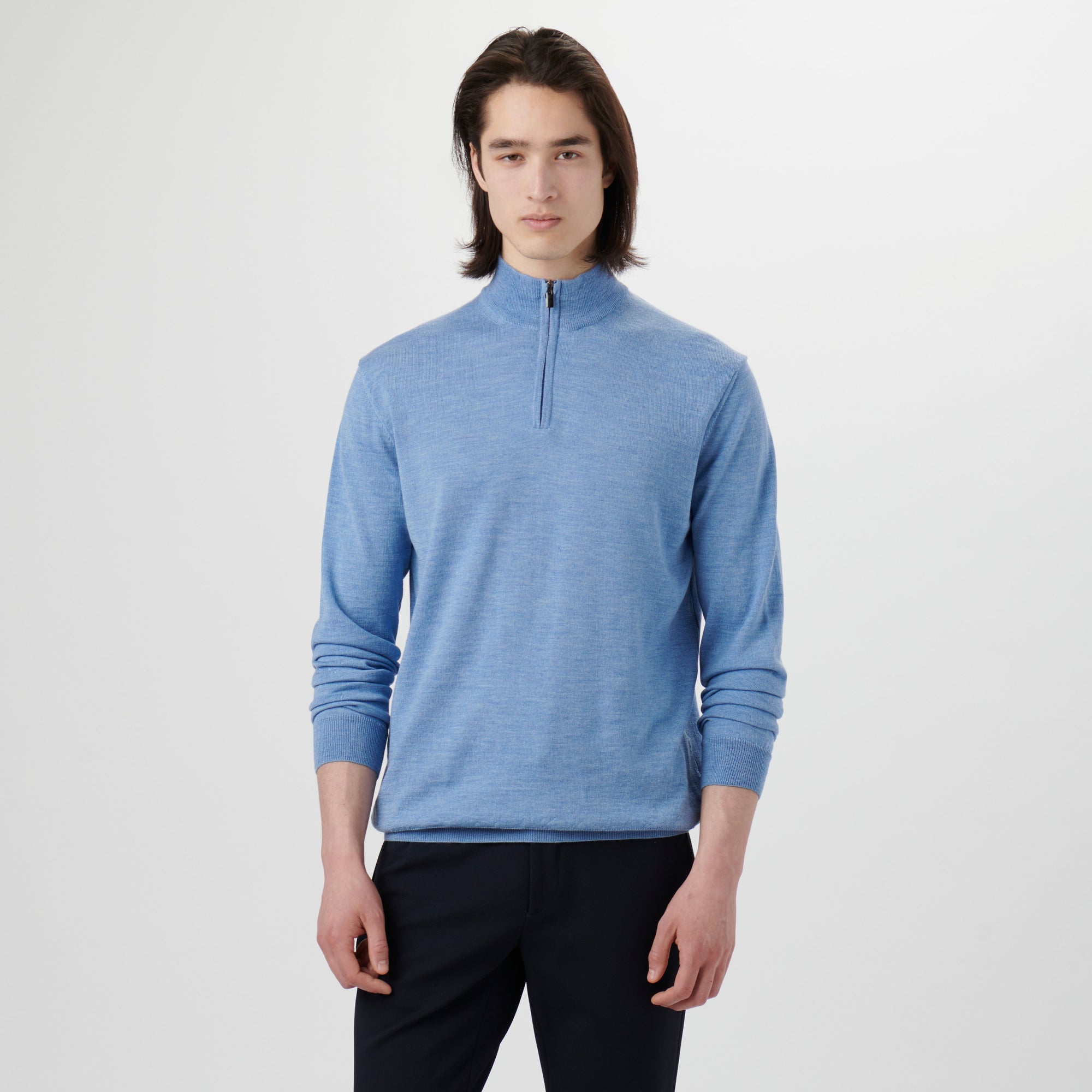 Super Merino Solid Quarter Zip Sweater
