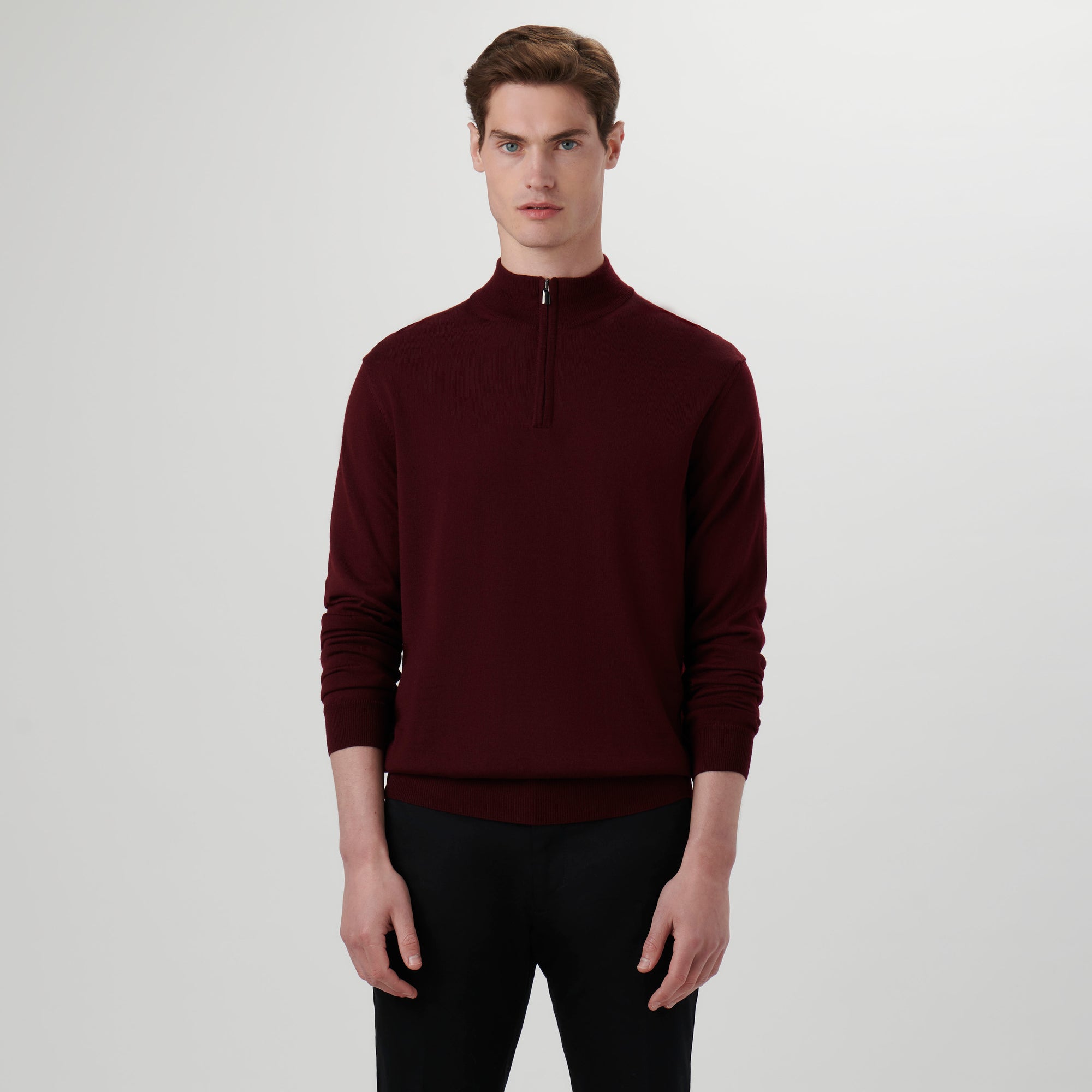 Super Merino Solid Quarter Zip Sweater