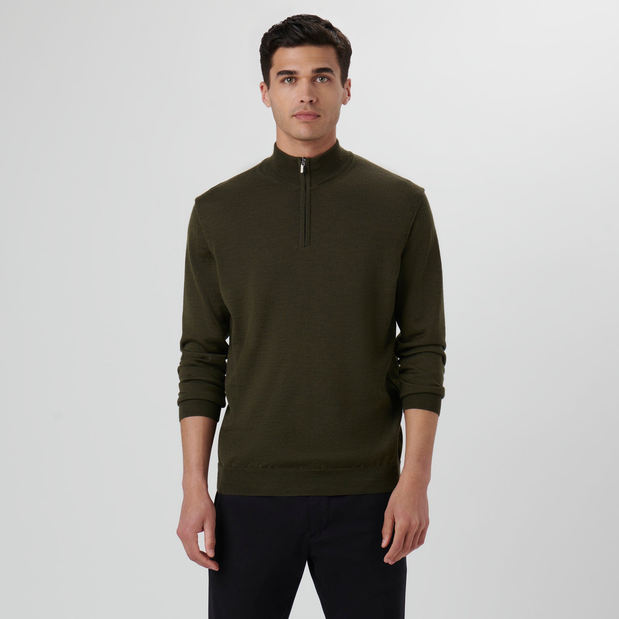 Super Merino Solid Quarter Zip Sweater