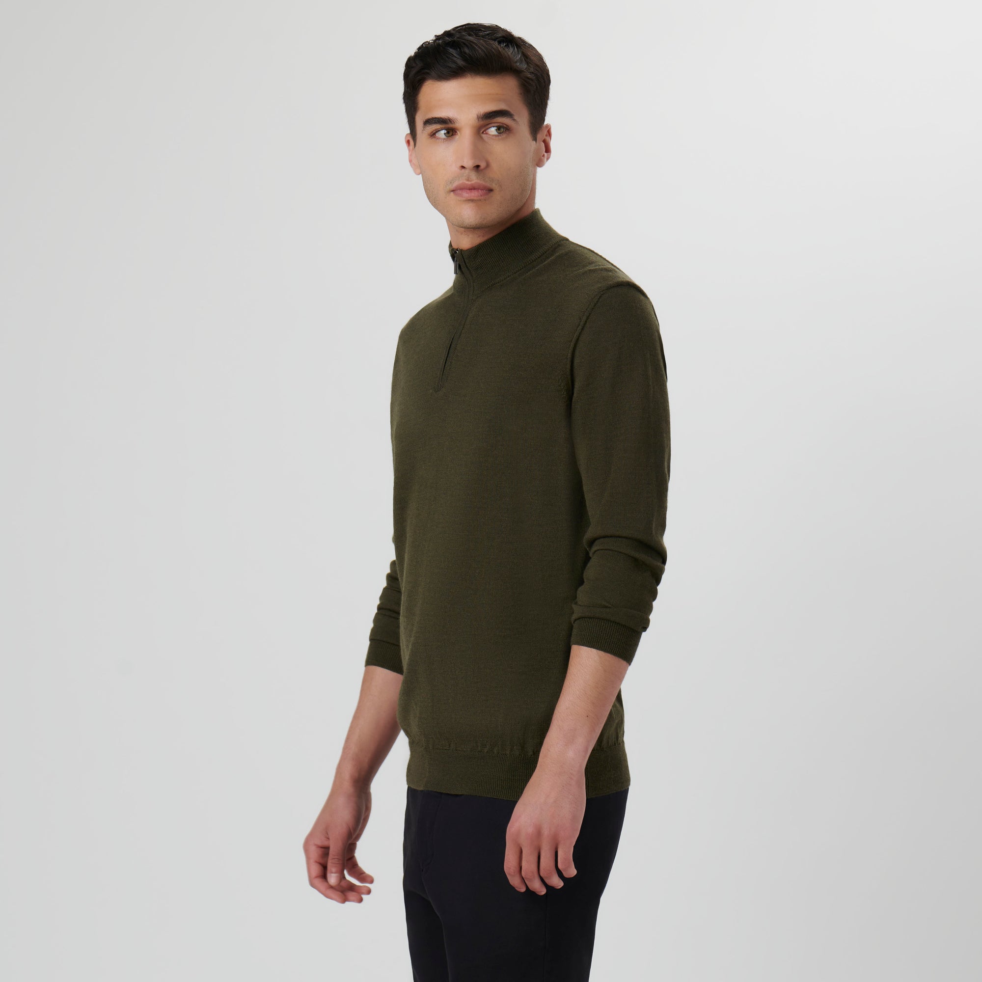 Super Merino Solid Quarter Zip Sweater